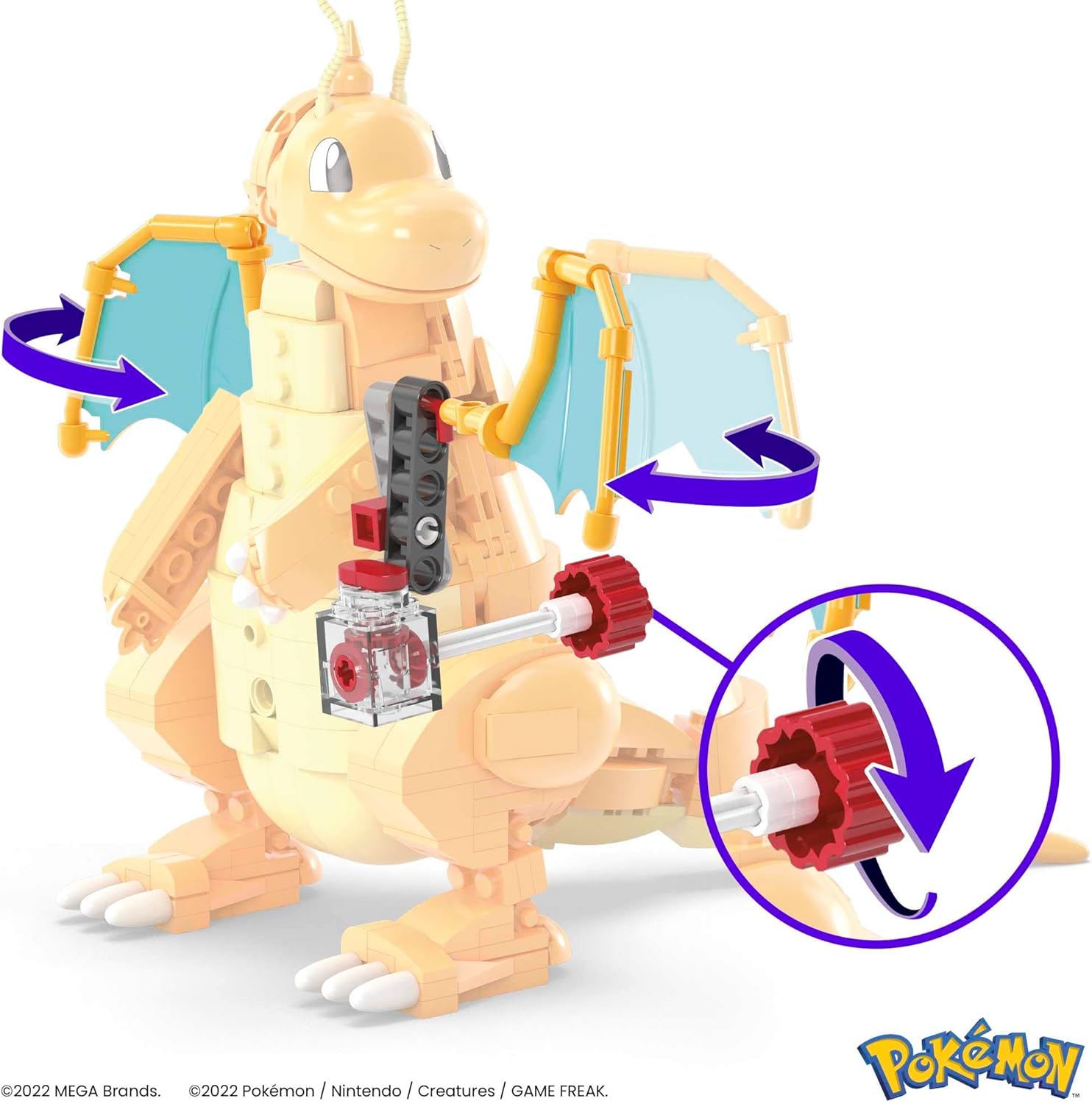MEGA Pokémon Dragonite Building Set - 387-Piece Buildable & Posable Figure with Motion Brick 4