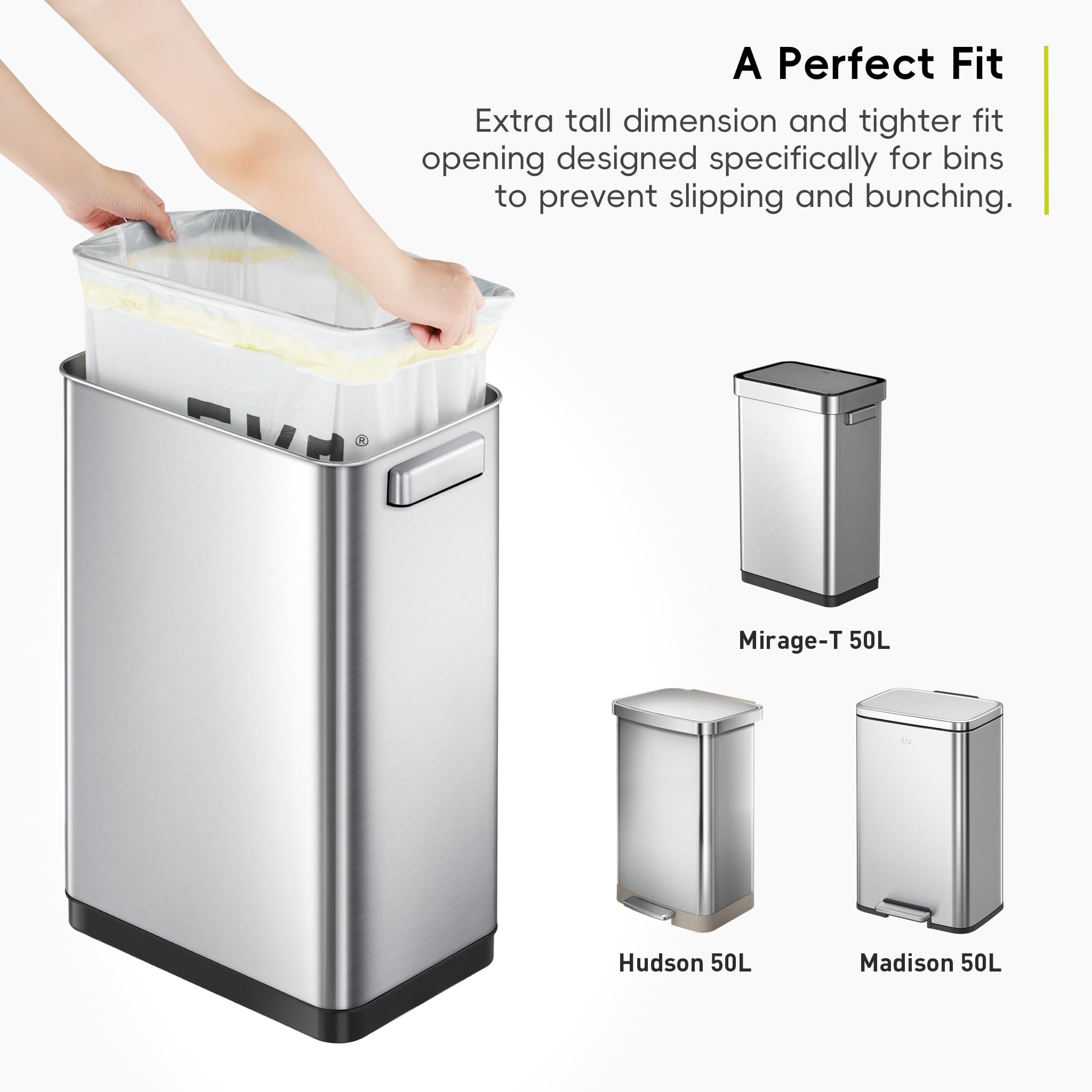 EKO Extra Strong Drawstring Bin Liners for 50-90L Kitchen Bins - 10 Pack 9