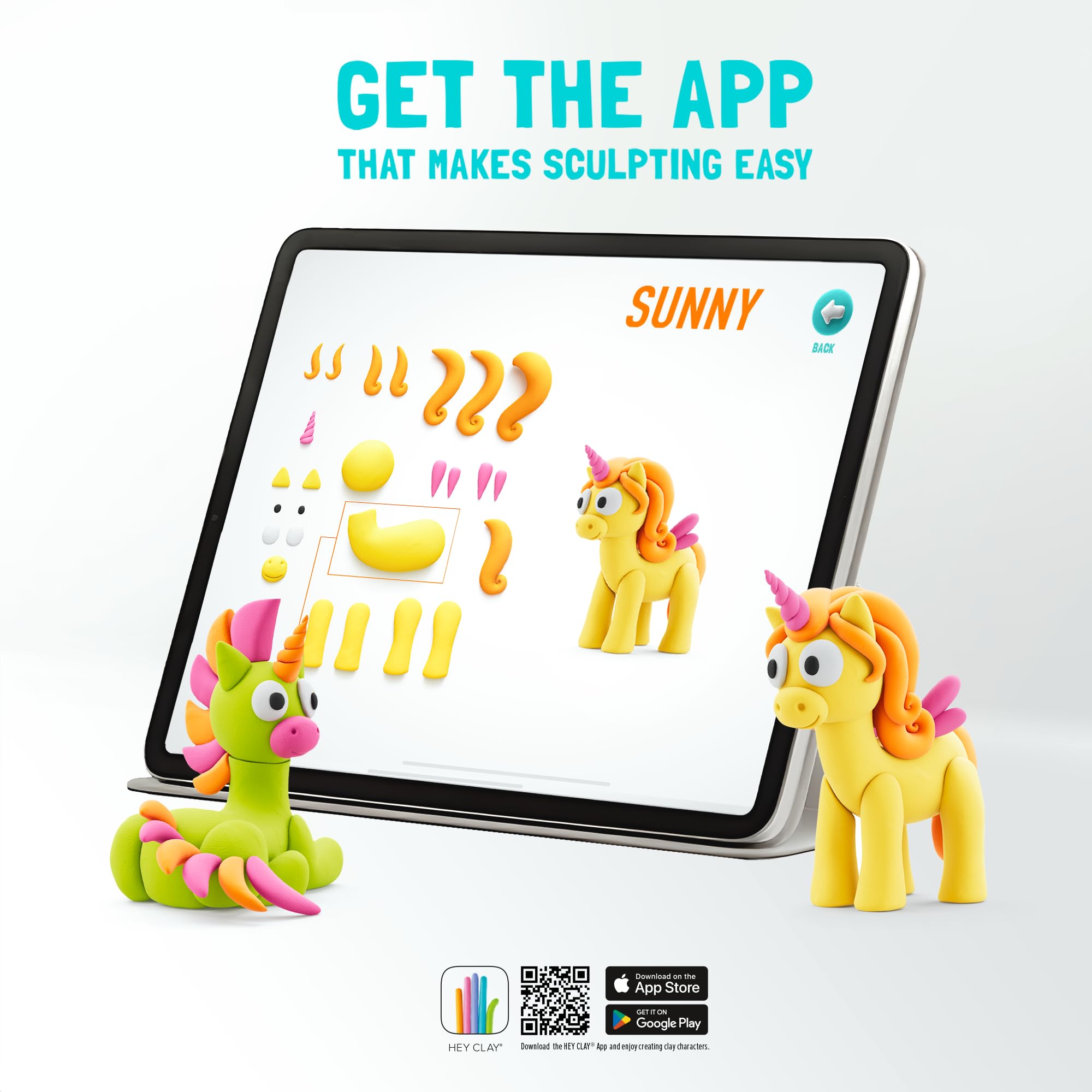 HEY CLAY Rainbow Unicorns Set - Air-Dry Clay Kit for Kids Ages 3+ 5