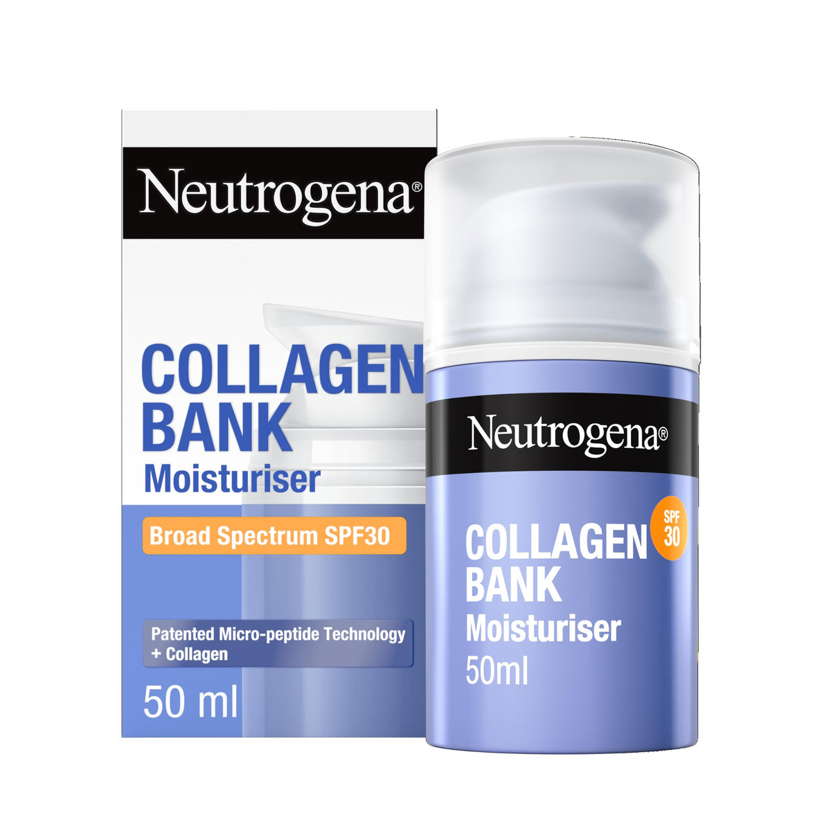 Neutrogena Collagen Bank Face Moisturiser with SPF 30 - Daily Anti-Ageing Cream, 50ml