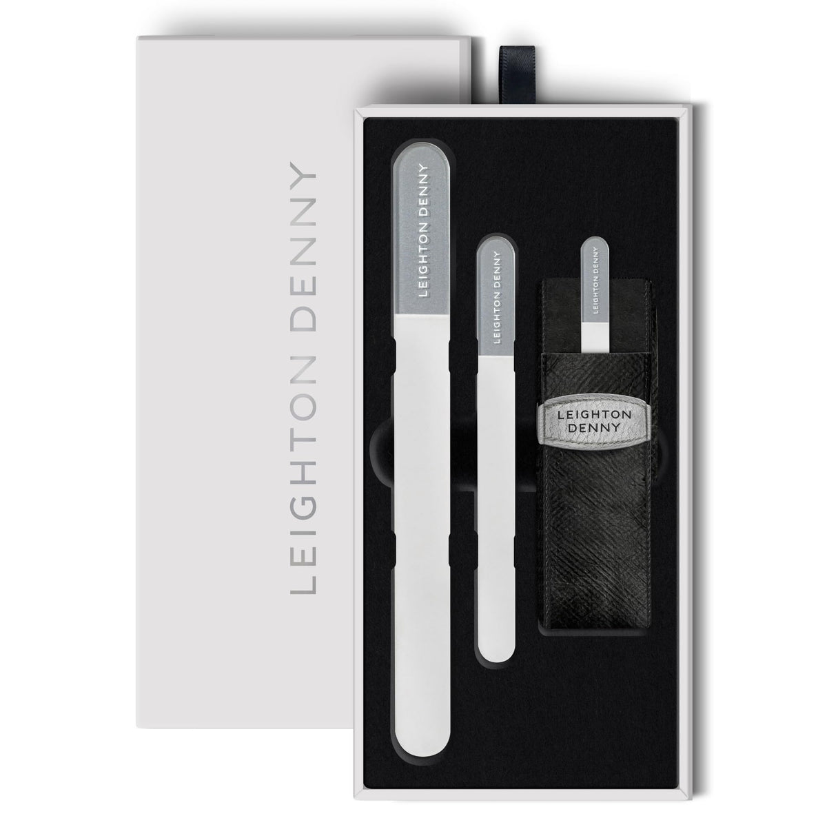 LEIGHTON DENNY Crystal Nail File Set - Award-Winning, 3 Sizes, 25-Year Guarantee