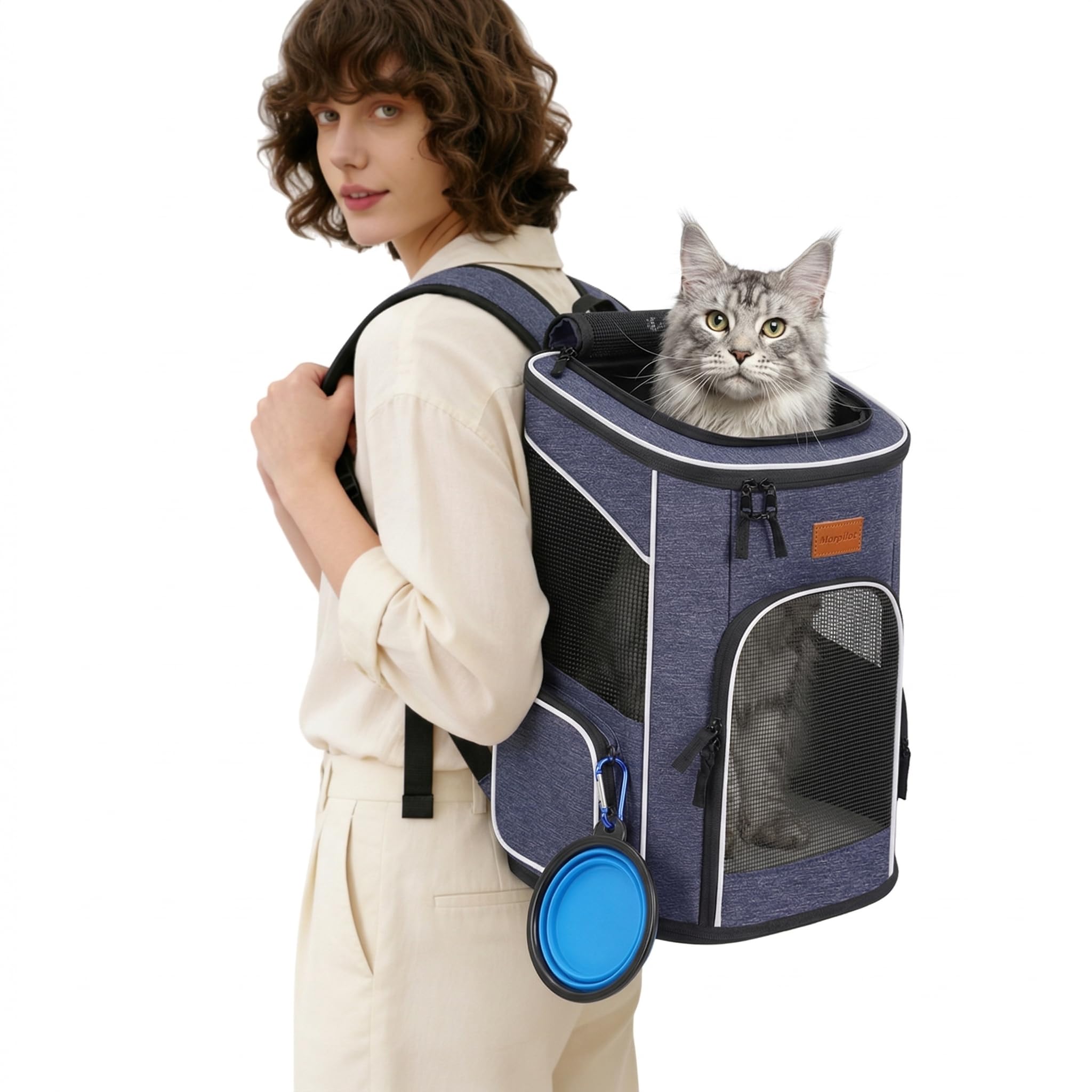 morpilot Pet Carrier Backpack - Airline Approved for Cats & Small Dogs up to 7 kg | Foldable