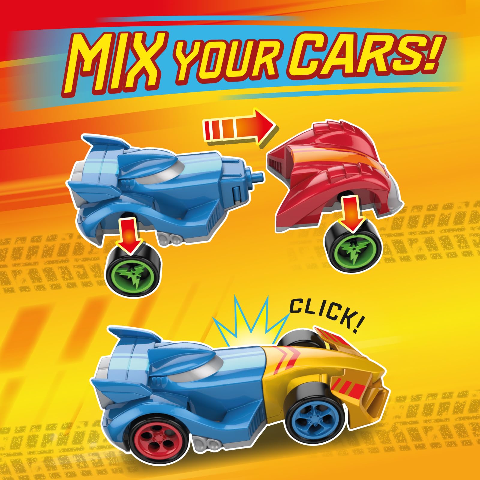 T-RACERS Mix ´N Race 3 Pack – Collectible Interchangeable Cars for Kids 3 Years and Up 10