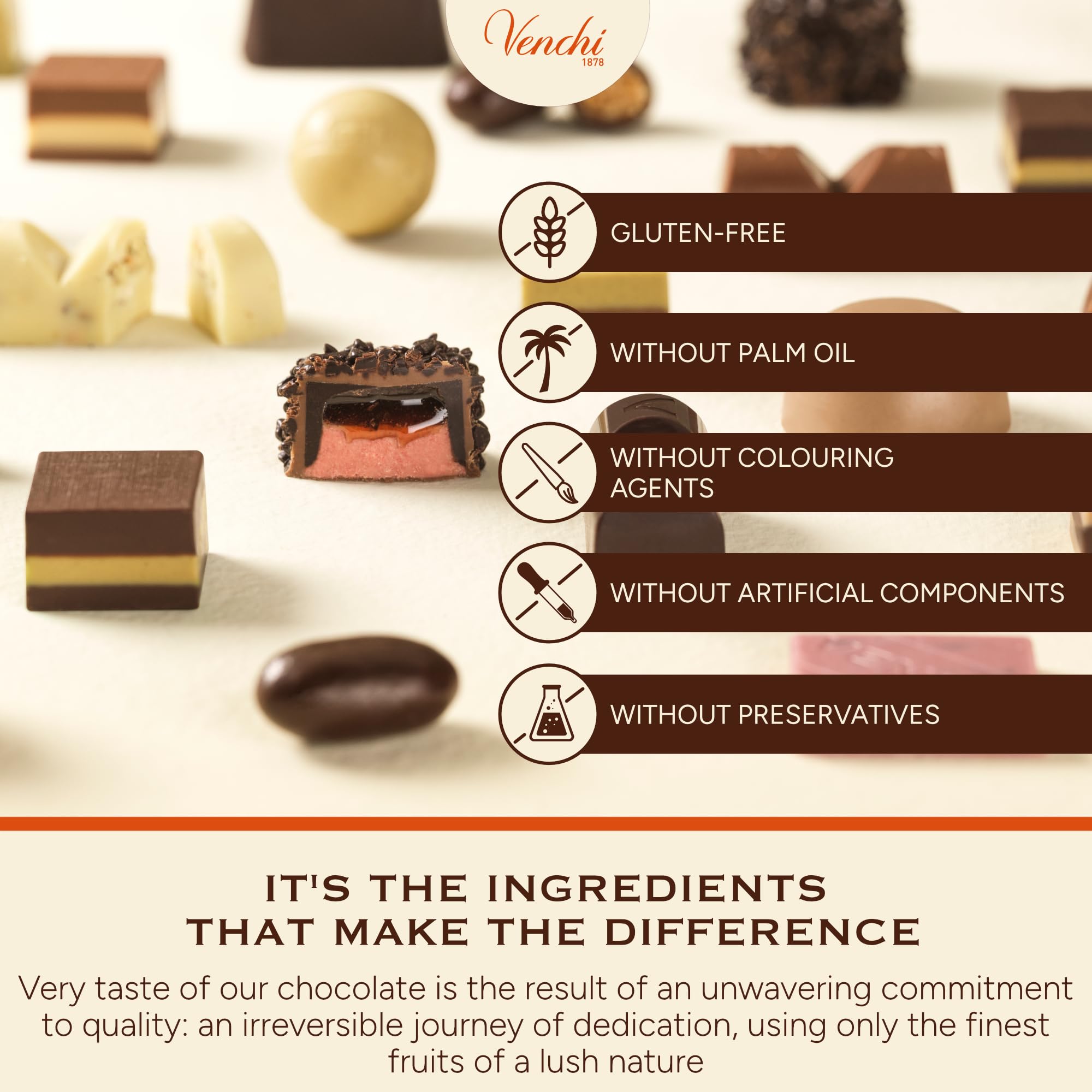 Venchi Cremini Chocolates Mini Book - Assorted Dark, Pistachio & Venezuela, 127g, Gluten Free 16