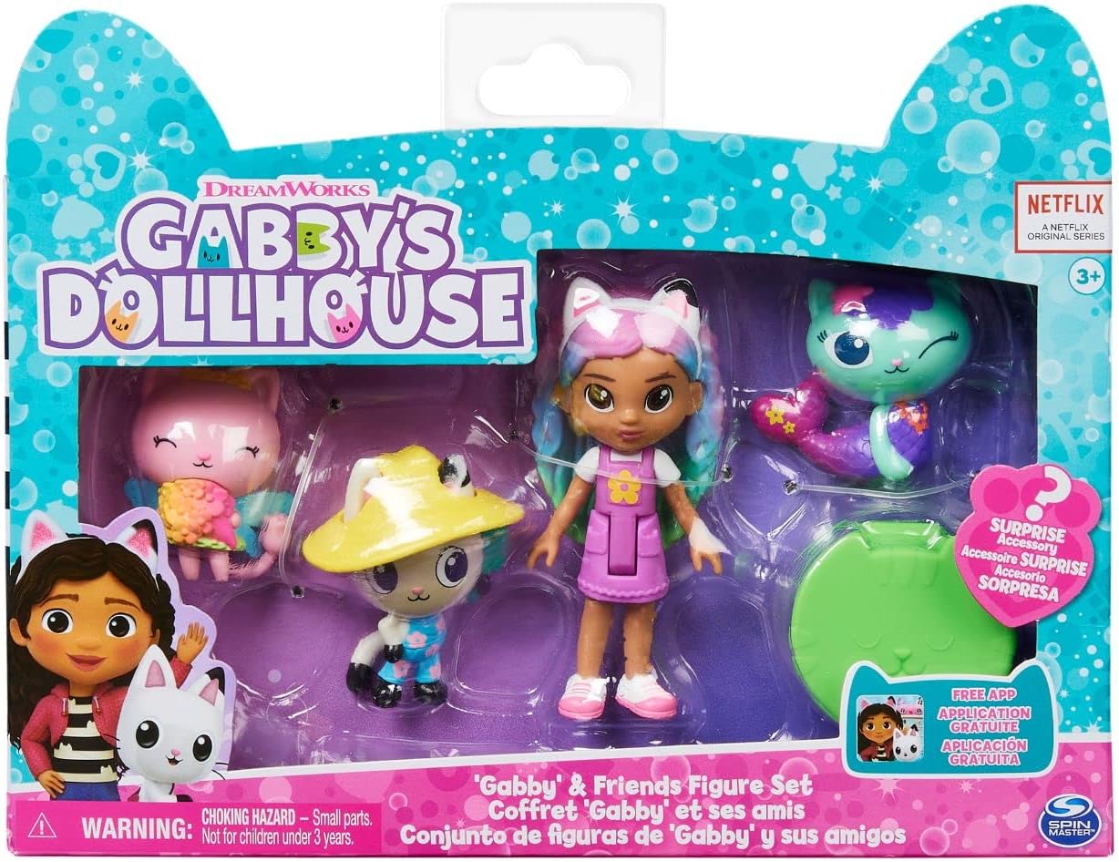 Gabby's Dollhouse 6065350 Friends Set with Rainbow Gabby Doll, Figures and Surprise Accessory 7