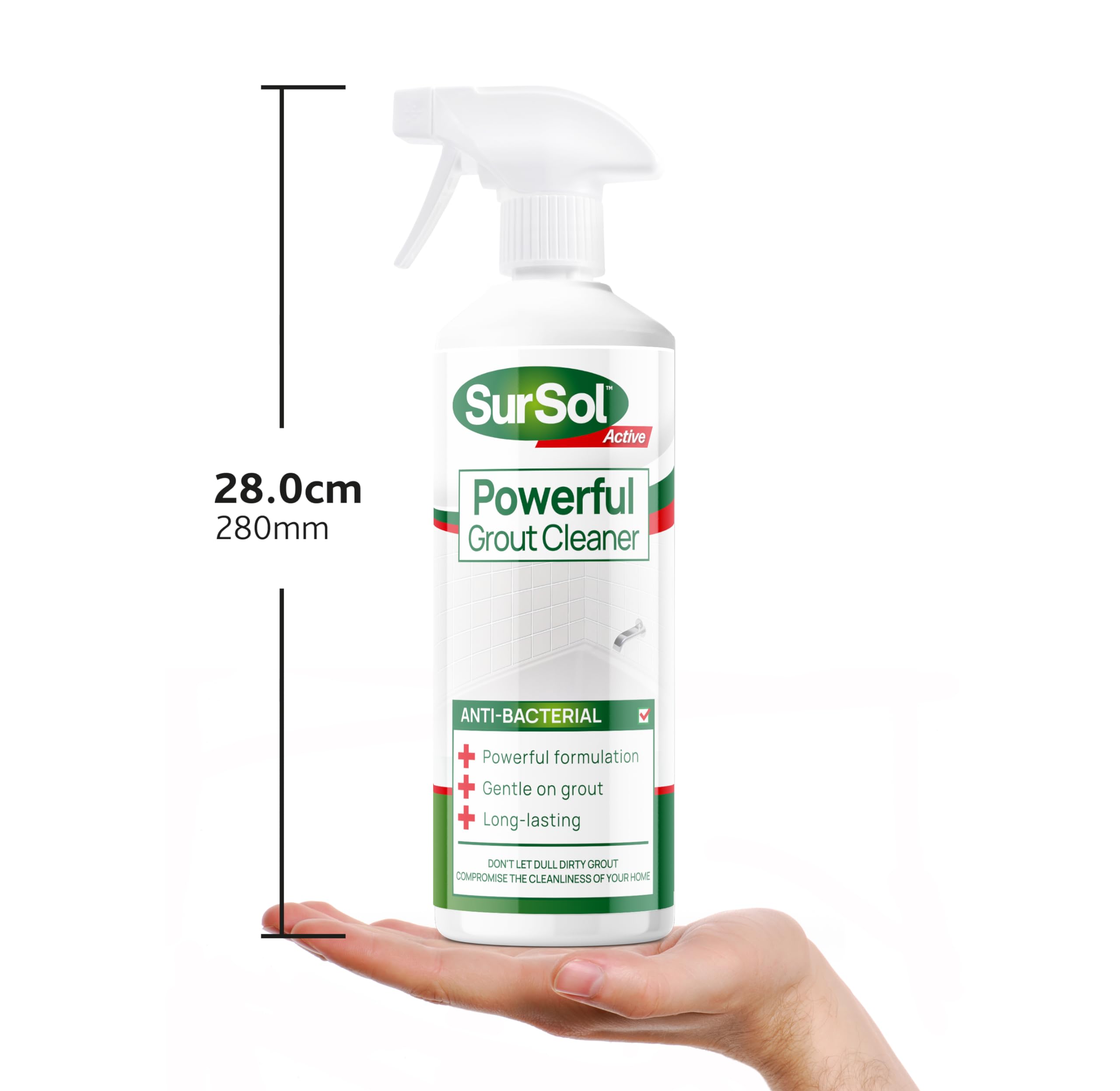 SurSol Active Grout Cleaner - Ready-To-Use Tile Grouting Spray | Sodium Hypochlorite Base | 1 Litre 2