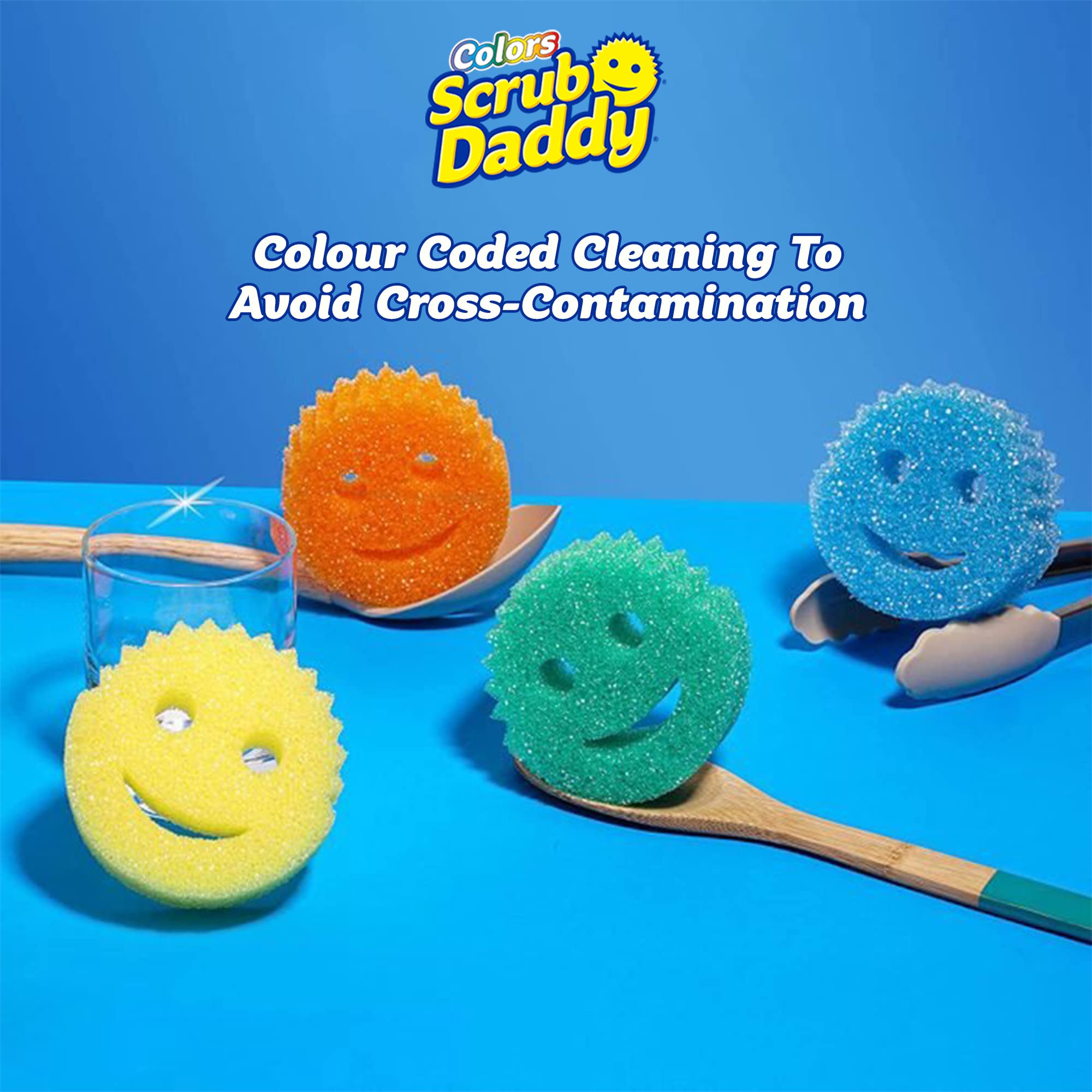 Scrub Daddy FlexTexture Kitchen Sponges - Temperature Controlled, Non-Scratch, Odor Resistant | 2 Pack