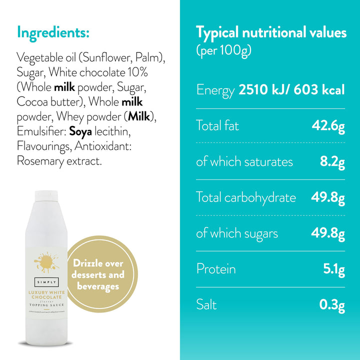 Simply - Luxury White Chocolate Topping Sauce (1 kg)