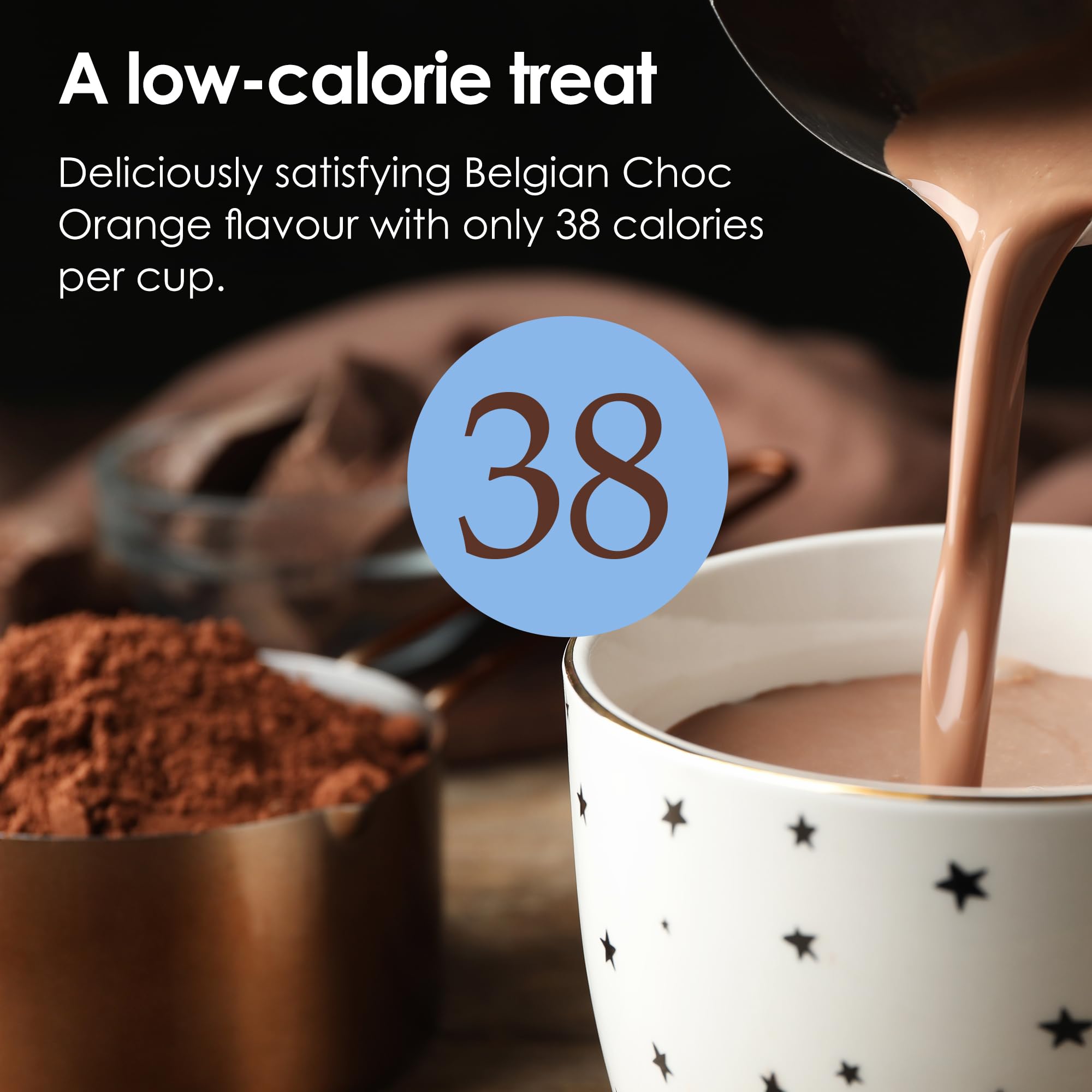 Options Belgian Chocolate Orange Hot Chocolate Sachets - Low Calorie, Pack of 30