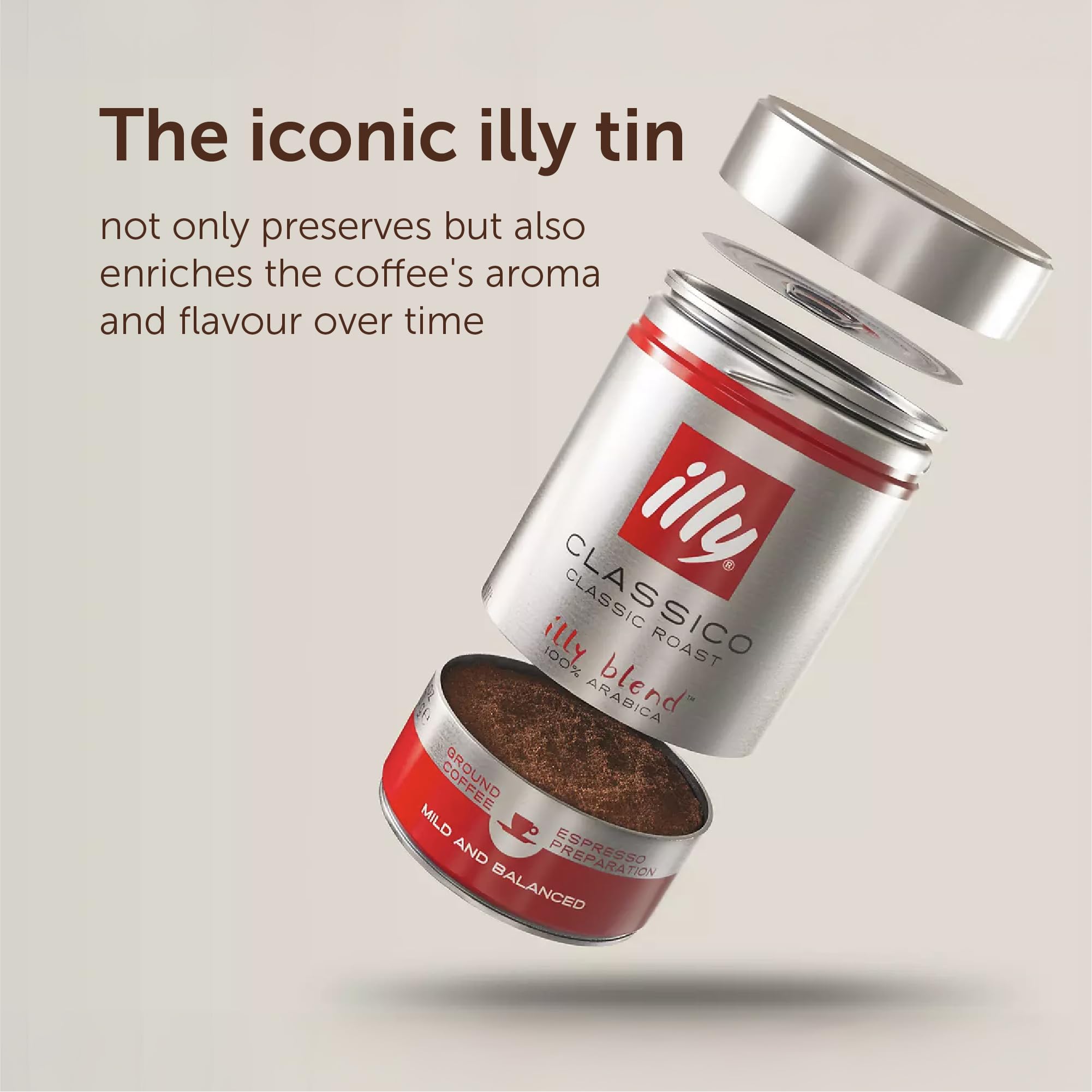 illy Luxury Arabica Selection - India Dark Roast Whole Coffee Beans - 100% Arabica - 250g Tin 4