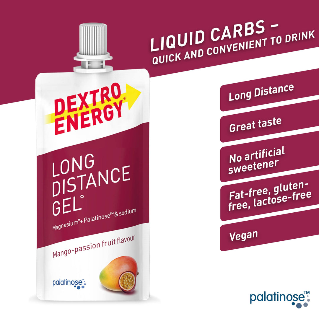 Dextro Energy Long Distance Gel Mango & Passion Fruit - Fast and Long-Lasting Energy for Endurance Sports
