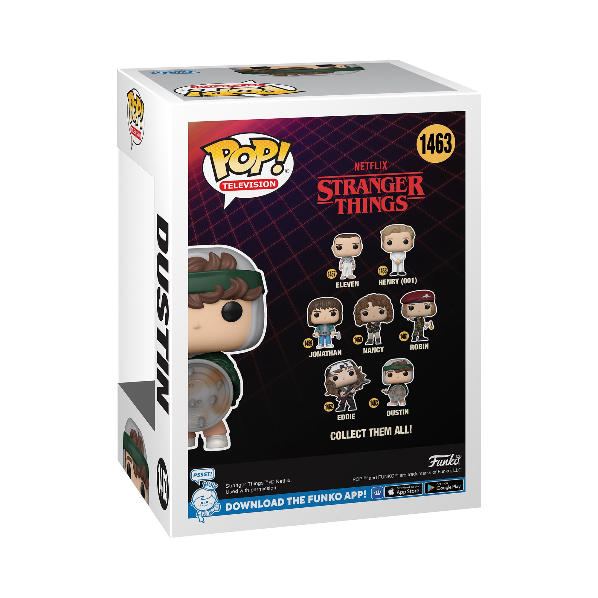 Funko Pop! TV: Stranger Things - Dustin Henderson with Shield Vinyl Figure (72137) 10