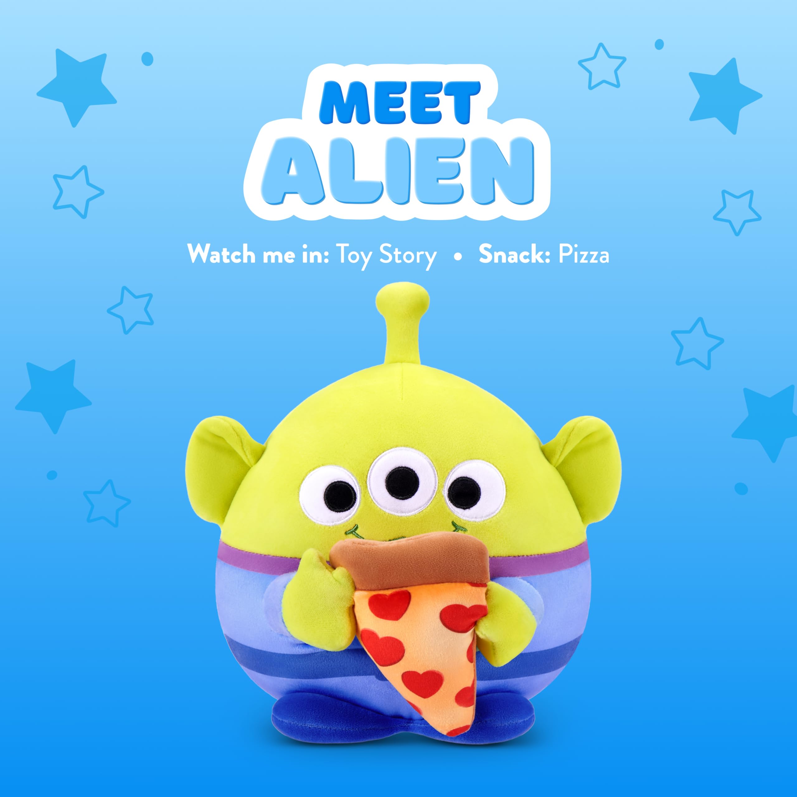 Snackles Disney 8-Inch Plush Toy - Alien & Pizza Snack Accessory | Ultra-Soft Polyester