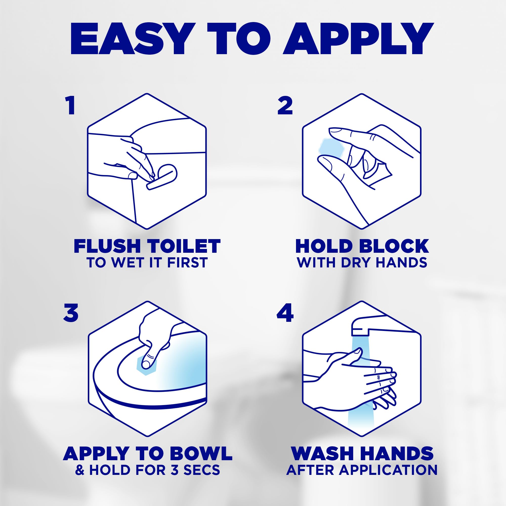 Harpic Hygienic Fresh Sticker Adhesive Toilet Block, Marine Scent, Pack of 1 (4 Tablets)