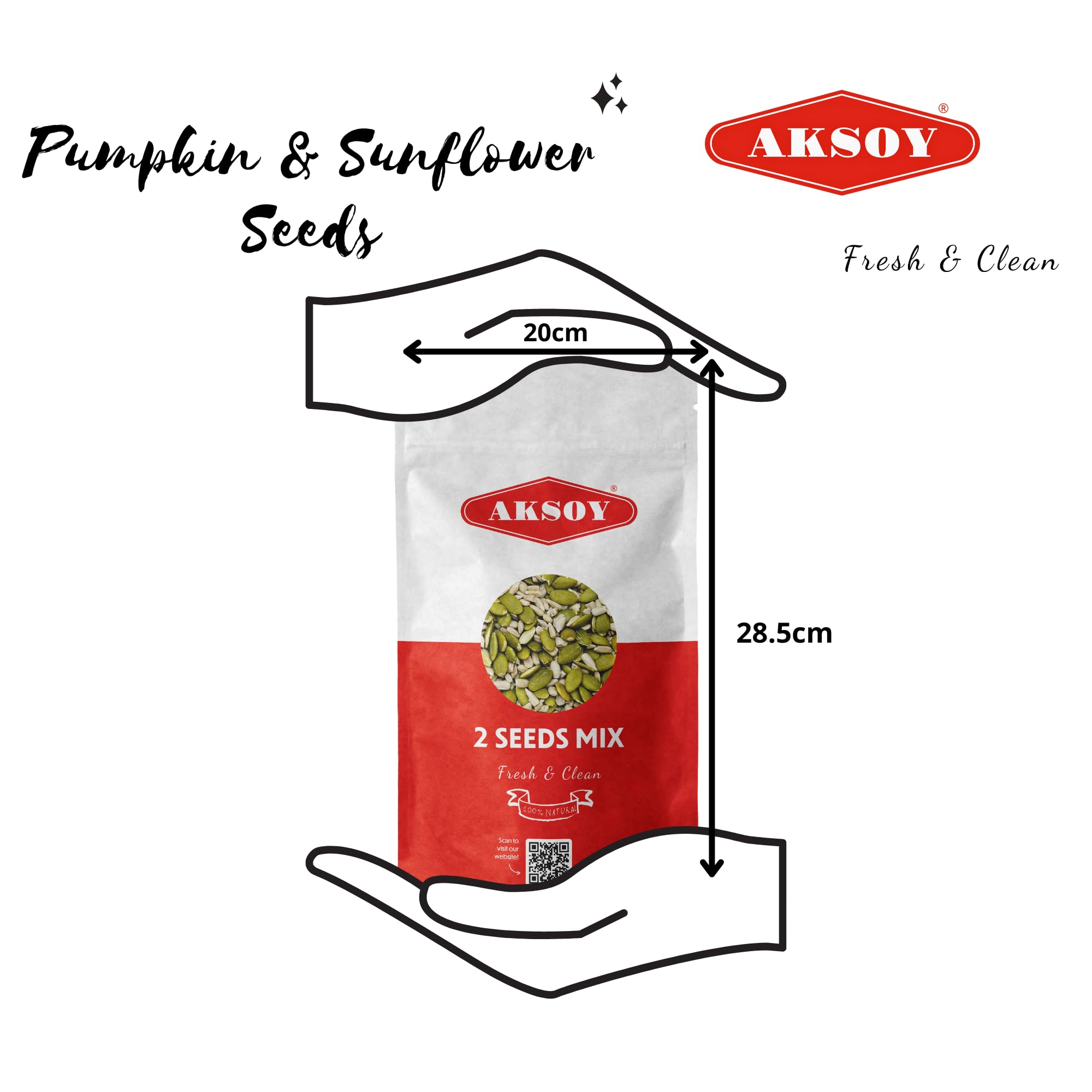 AKSOY Seed Mix - Pumpkin & Sunflower Blend | Raw, GMO-Free | 650g Tub 3