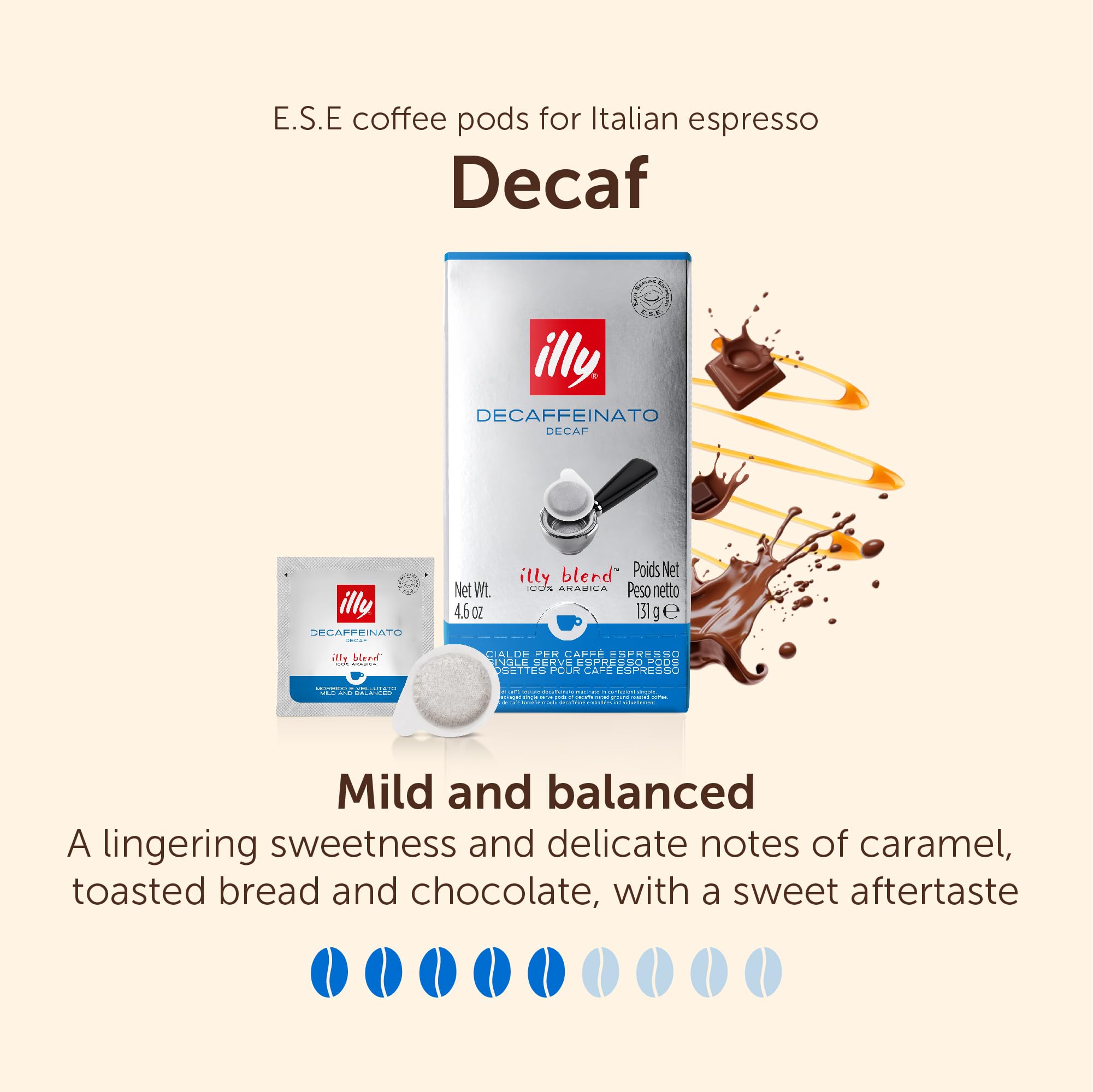illy Coffee - Decaf Medium Roast ESE Pods | 100% Arabica | 18 Count