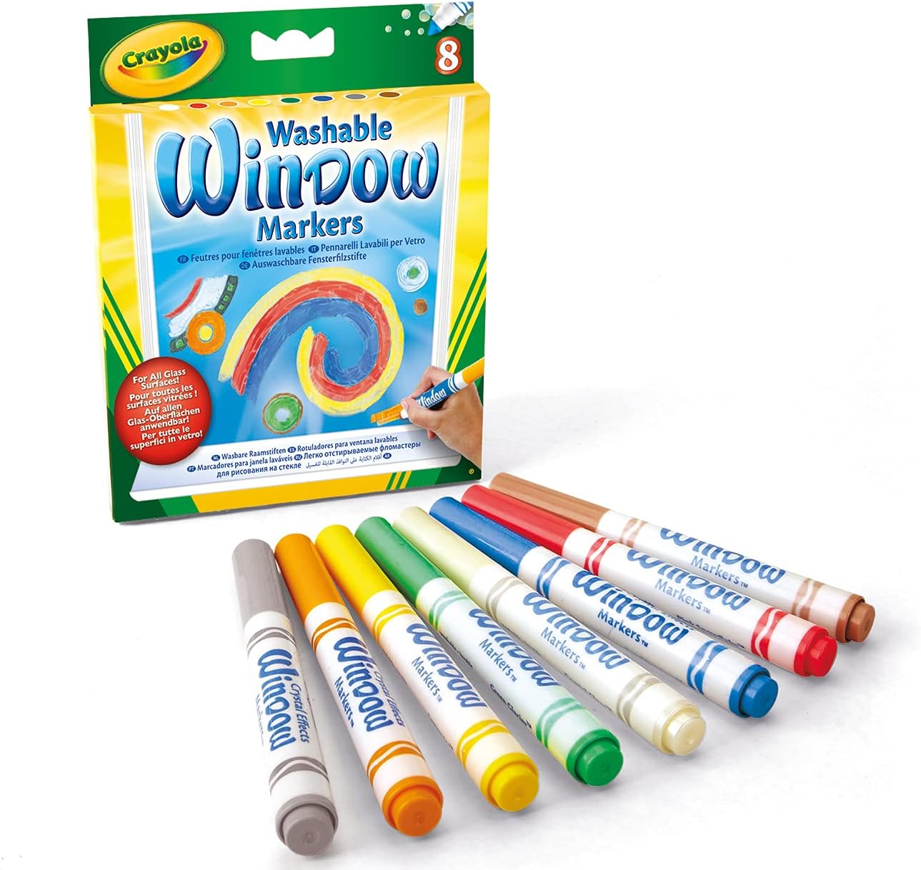 Crayola 58-8165 Window Markers - 8 Count Washable Window Art Set 1