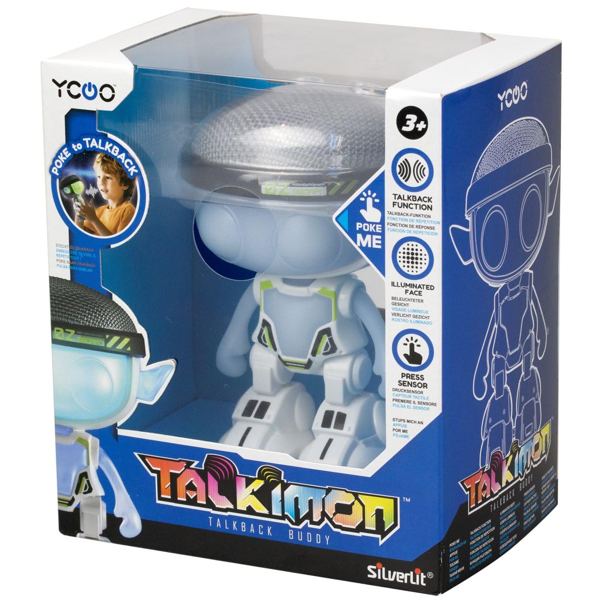 Talkimon Interactive Talkback Buddy - Voice Changer with LED Light Up Face, Sensory Toy for Kids 5