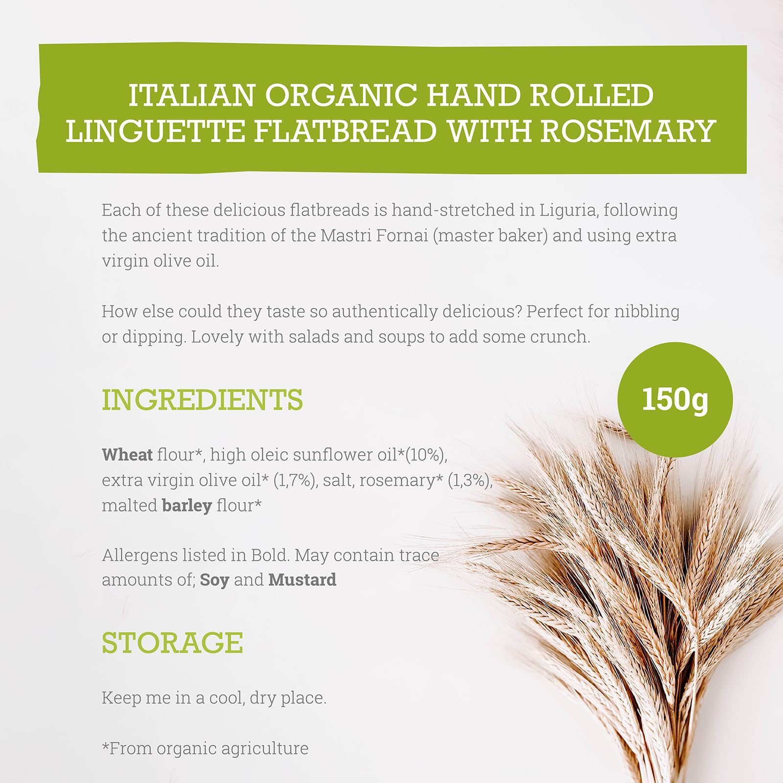 Mr Organic Rosemary Flatbread - Organic, Vegan, Non-GMO | 150g Pack 2