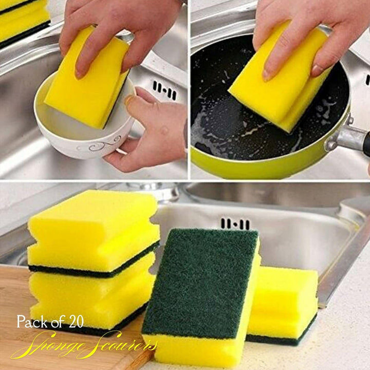 STERLING PRODUCTS Heavy Duty Scrub Sponge - Dual Sided Dish Washing & Cleaning Sponge (16 Pack)