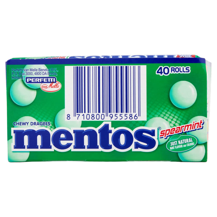Mentos Spearmint Soft Mints - Refreshing Chewy Sweets with Natural Colours, Vegetarian Friendly - 40 Rolls