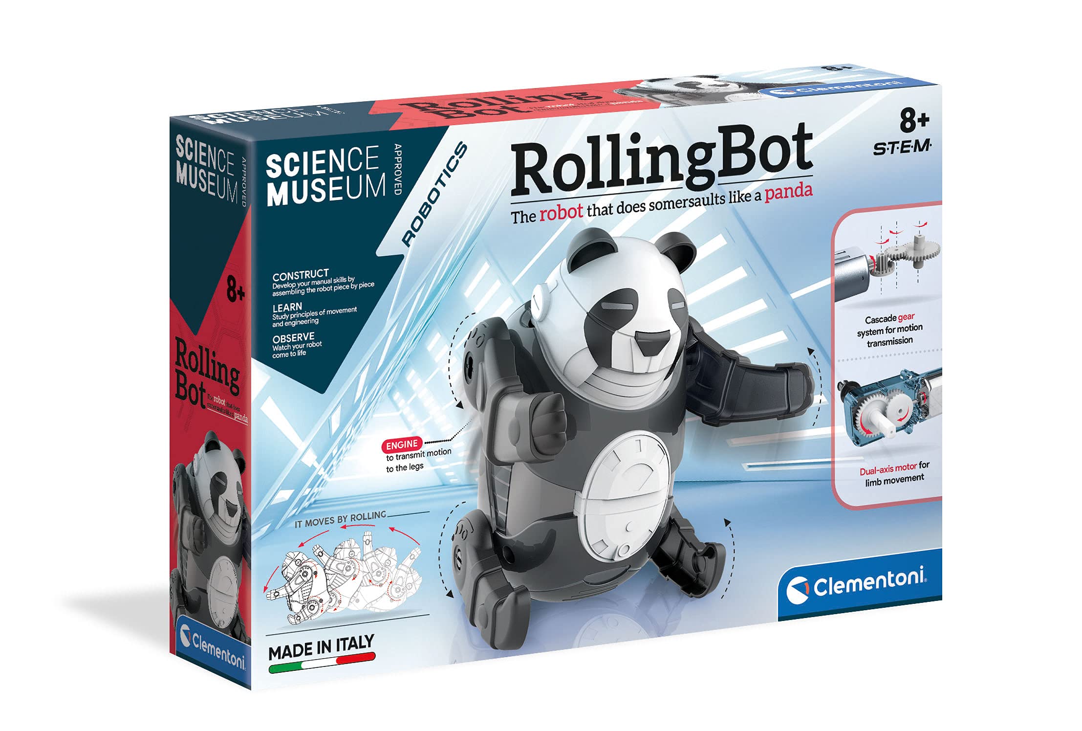 Clementoni Science Museum Rolling Bot Panda Kit - Build Your Own STEM Robot Toy (8+ Years) 1