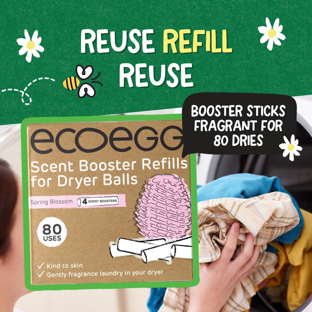 Ecoegg Dryer Egg Fragrance Sticks Refills - Spring Blossom Scent | 4 Count | Reduces Drying Time 2