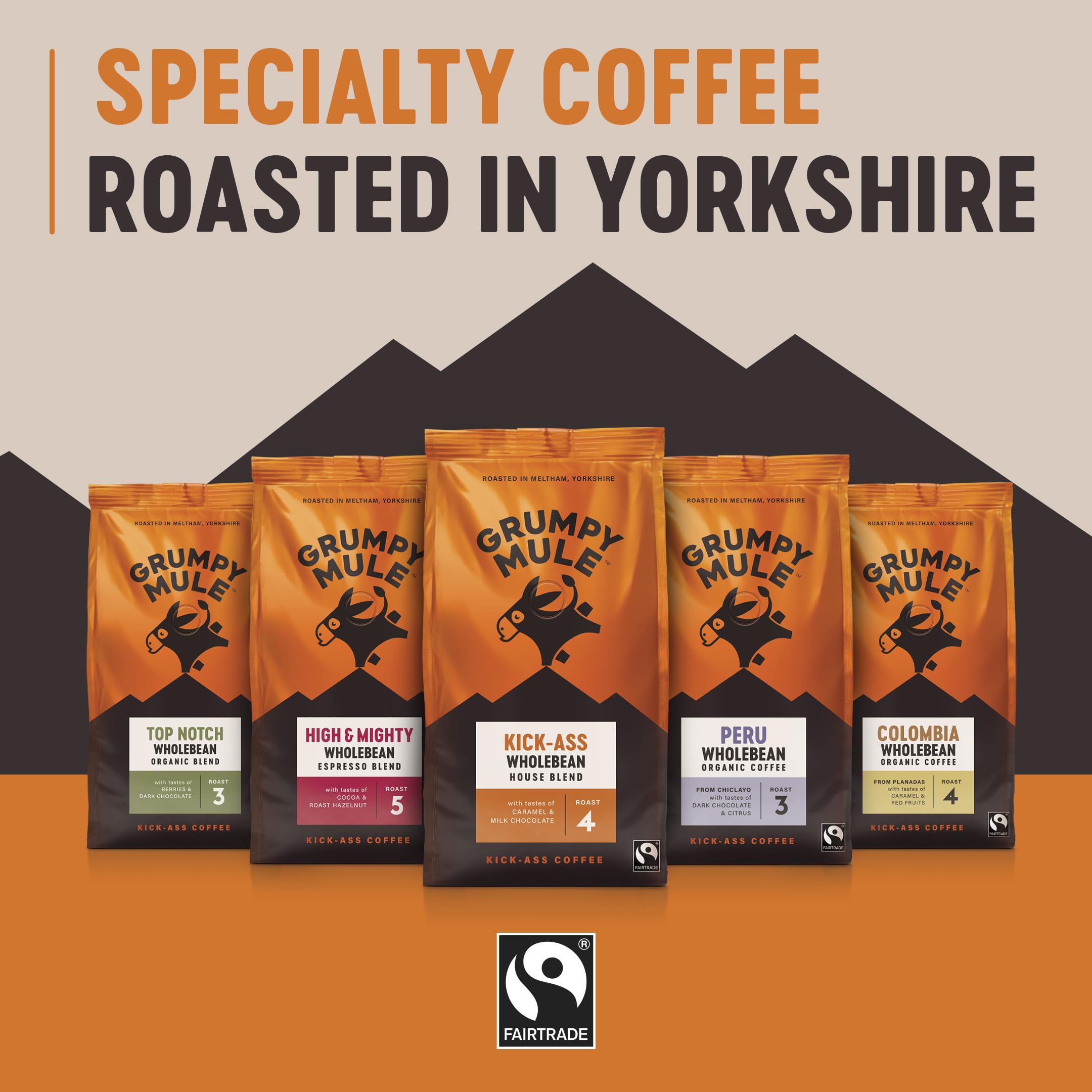 Grumpy Mule Colombia Planadas Organic Whole Coffee Beans - Fairtrade & Organic Medium-Dark Roast with Caramel and Red Fruit Notes 4