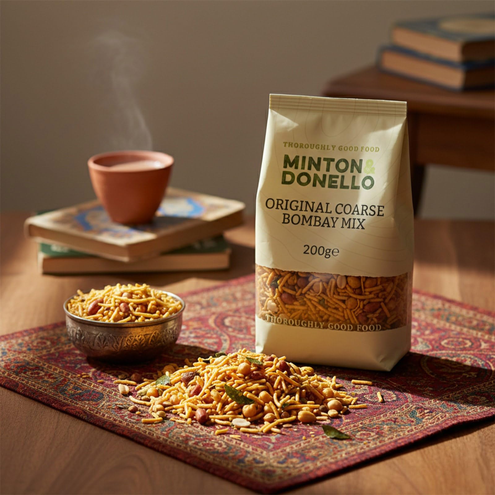 Minton & Donello Original Bombay Mix - Coarse Texture, Vegetarian Snack | 6 x 200g Multipack