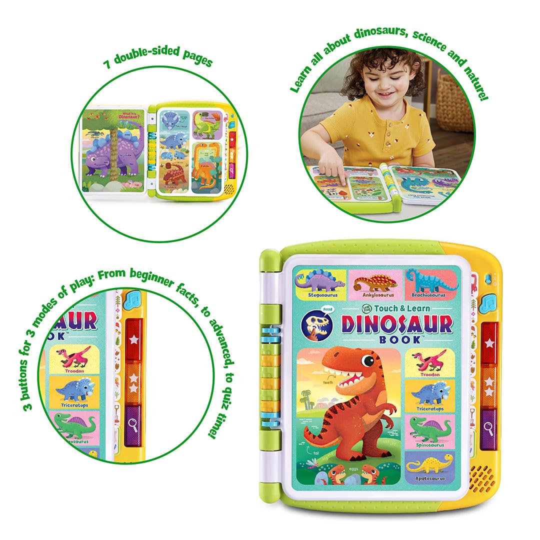 VTech Touch & Learn Dinosaur Book - Interactive Learning for Ages 3+ | 7 Pages