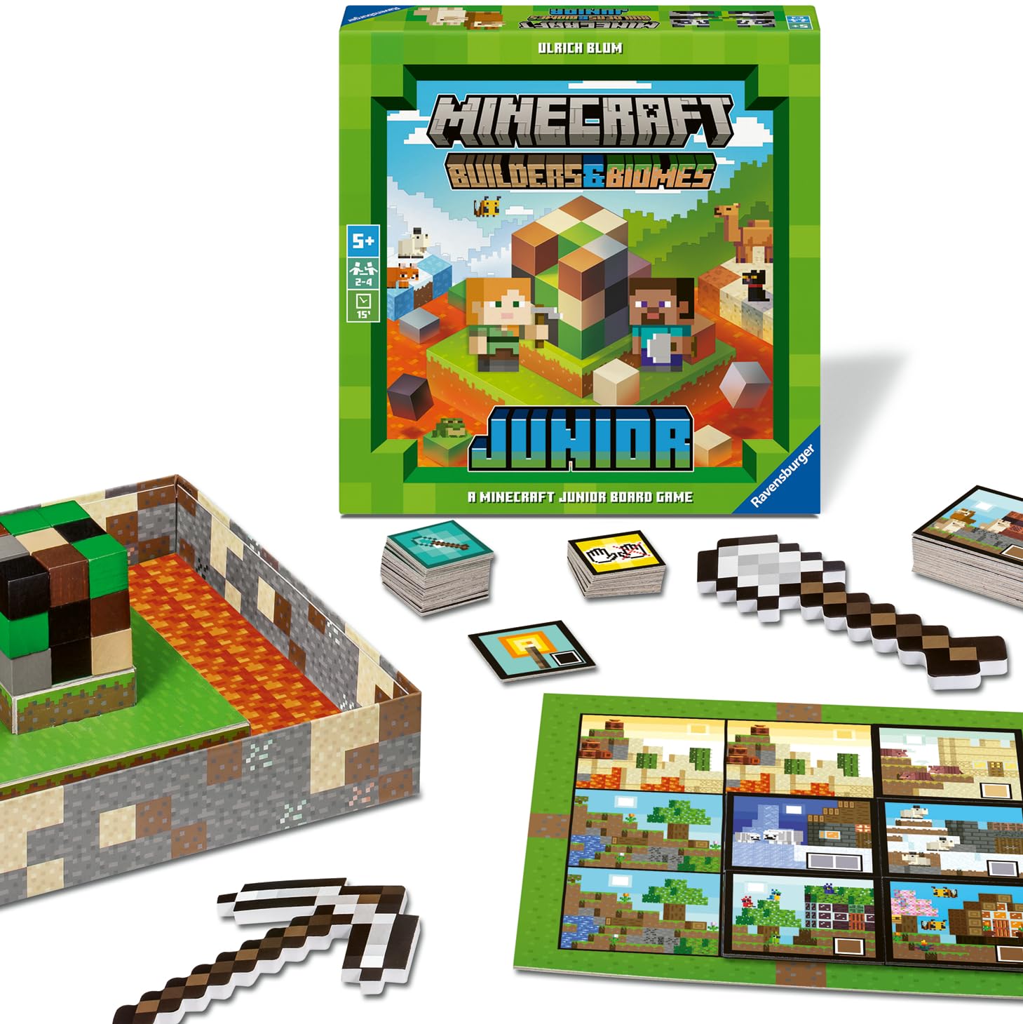 Ravensburger Minecraft Builders & Biomes Junior Board Game - Cooperative Play for Ages 5+ | 2-4 Players | 20 Min 1