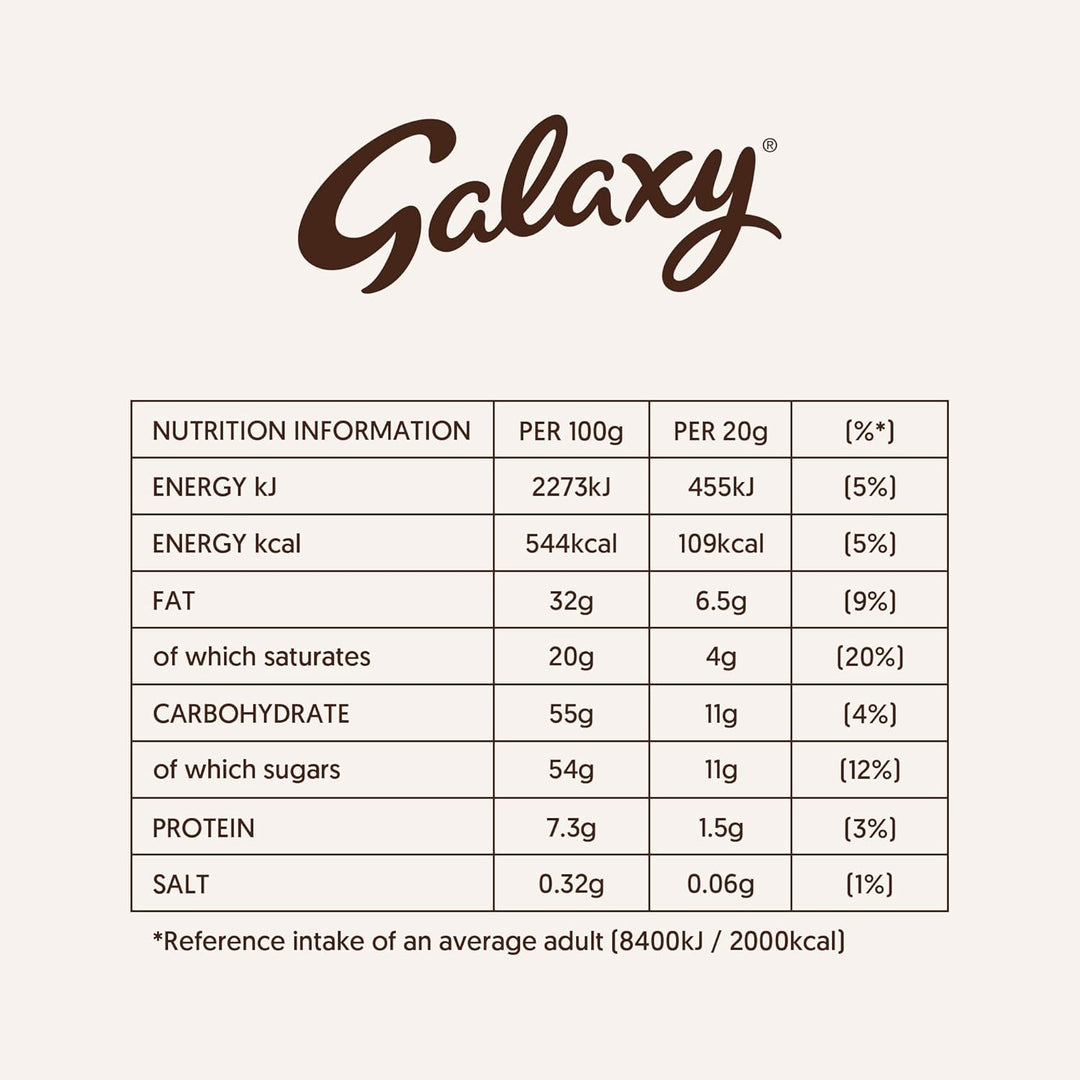 Galaxy Smooth Milk Chocolate Bar 100g - Movie Night Snack, Chocolate Gift, Sharing Bar