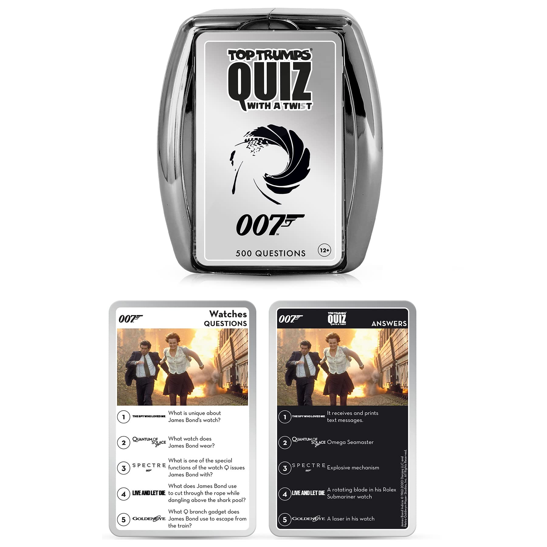 Top Trumps James Bond Quiz Game | 500 Questions | Portable Plastic Case
