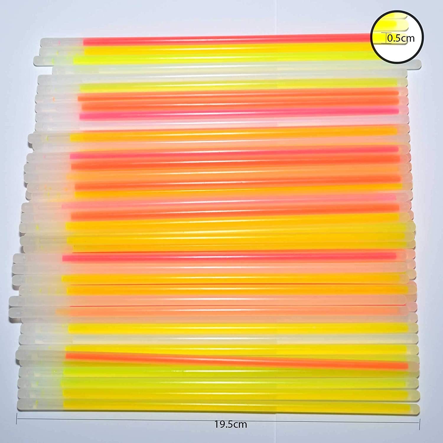 SHATCHI 200Pcs Glow Sticks with Connectors 8" Neon Party Kit for Bracelets, Necklaces, Rings – Halloween, Rave, Birthday, Camping 8