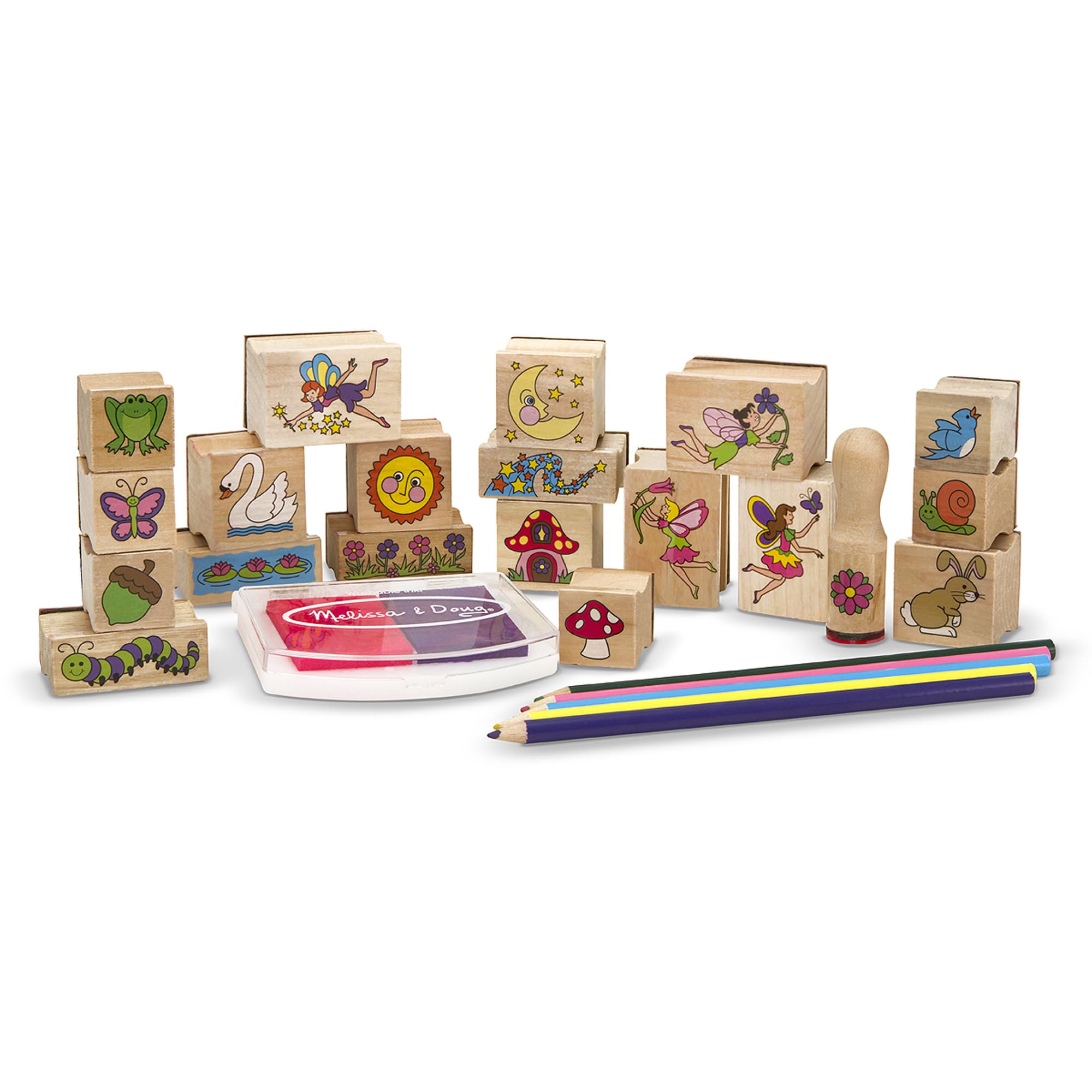 Melissa & Doug Stamp-a-Scene Fairy Garden Stamp Set | Ages 4+ | Multicolor 4