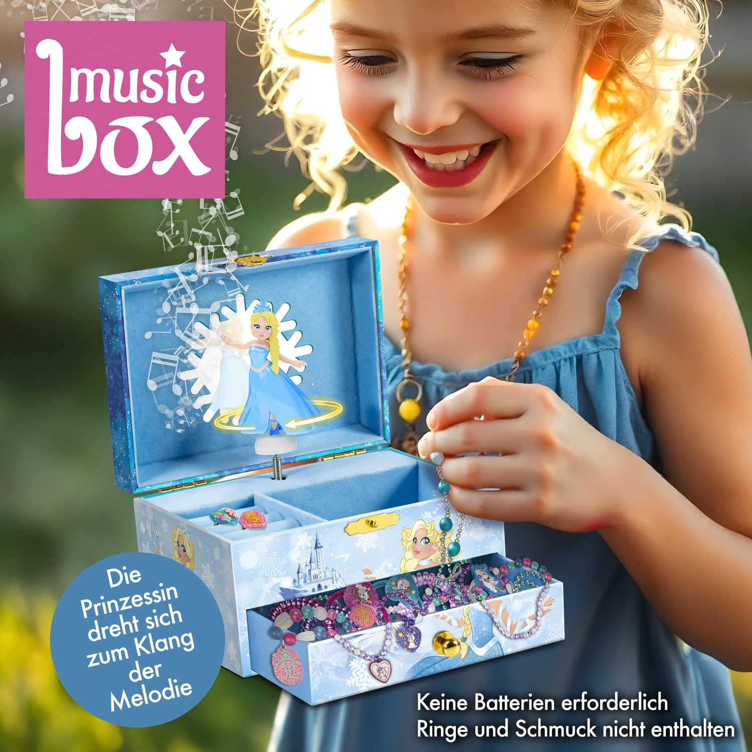 CRAZE Music Box Princess - Musical Jewellery Box with Spinning Ballerina, Mirror & Secret Drawer 12