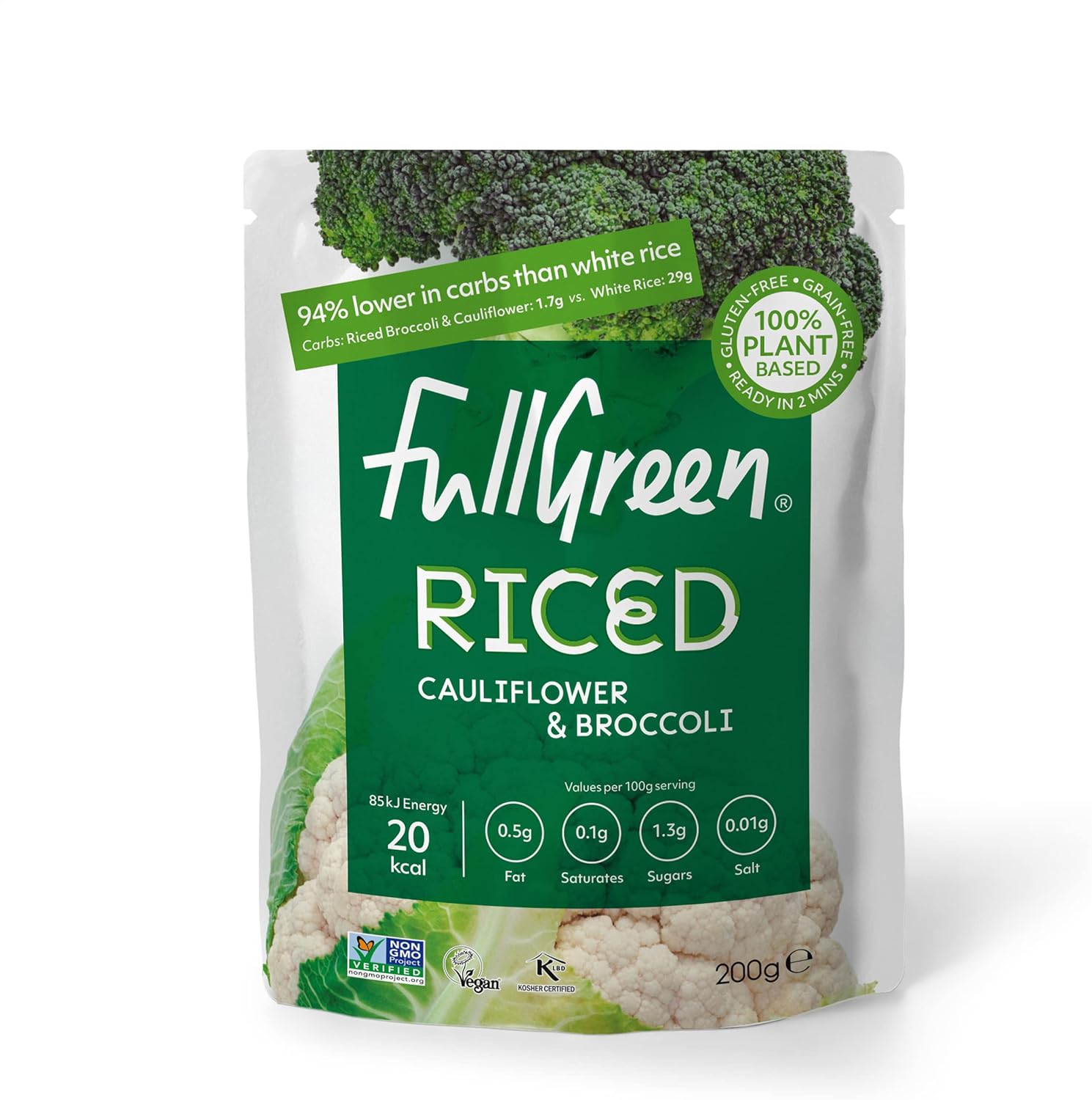 Fullgreen - Riced Broccoli & Cauliflower Plant-Based Low-Carb Rice Alternative 6