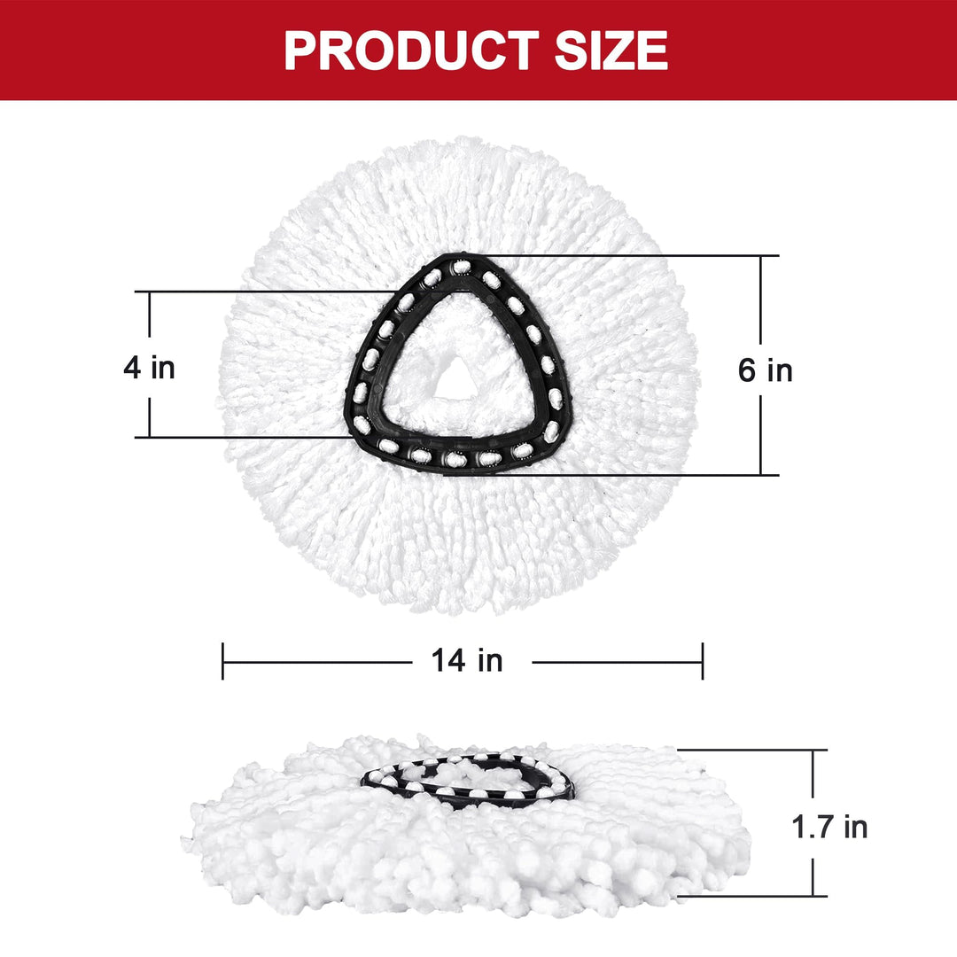 Tidy Monster - 4 Pack Microfiber Mop Head Replacement for Vileda EasyWring 1-Tank Spin Mop