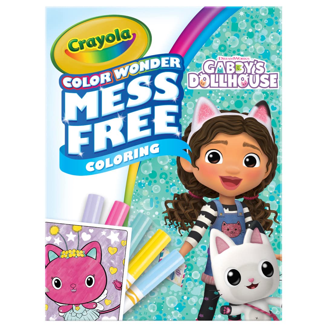 CRAYOLA Color Wonder - Gabby's Dollhouse Mess-Free Colouring Book | 18 Pages | 5 Markers 1