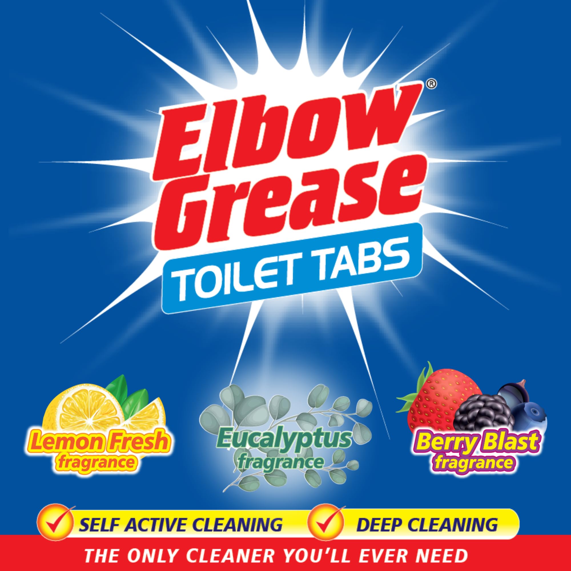 Elbow Grease Toilet Cleaning Tabs - Removes Up To 100% Limescale | Berry Blast Scent | 10 Count 2