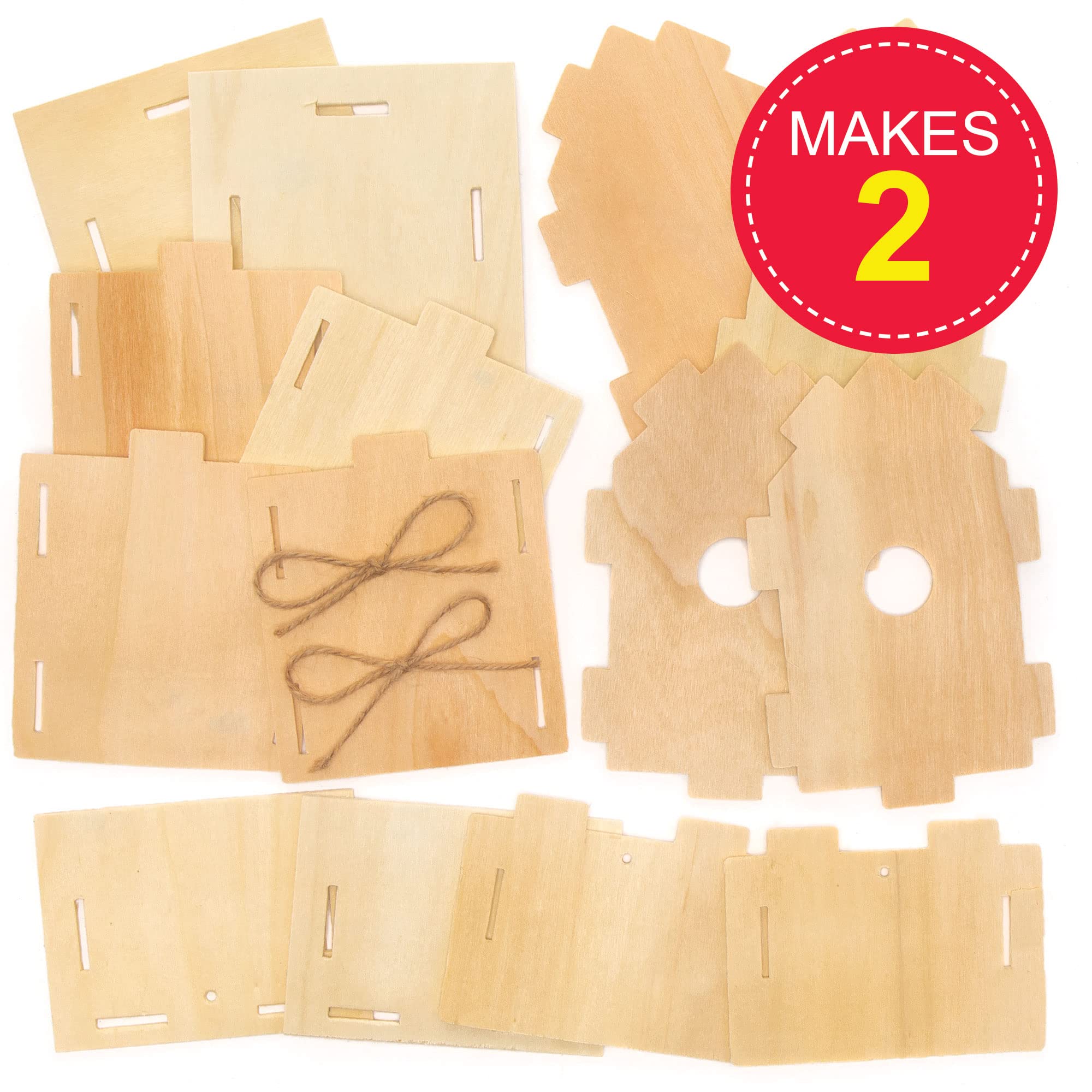 Baker Ross Wooden Birdhouse Kits for Kids to Make & Decorate | Pack of 2 | Ages 5+ 2