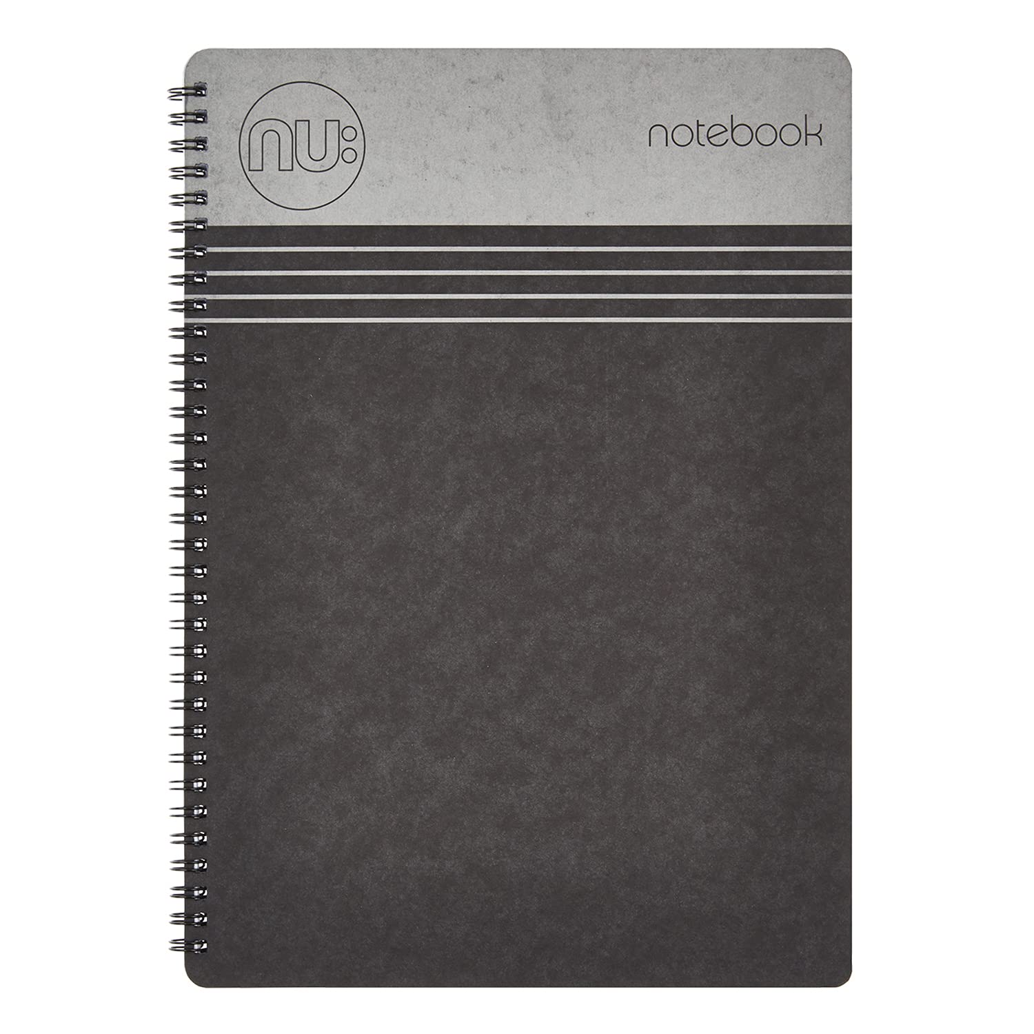 nu: A4 Wirebound Notebook - Black Soft Cover | 110 Ruled Pages | 80gsm FSC Paper