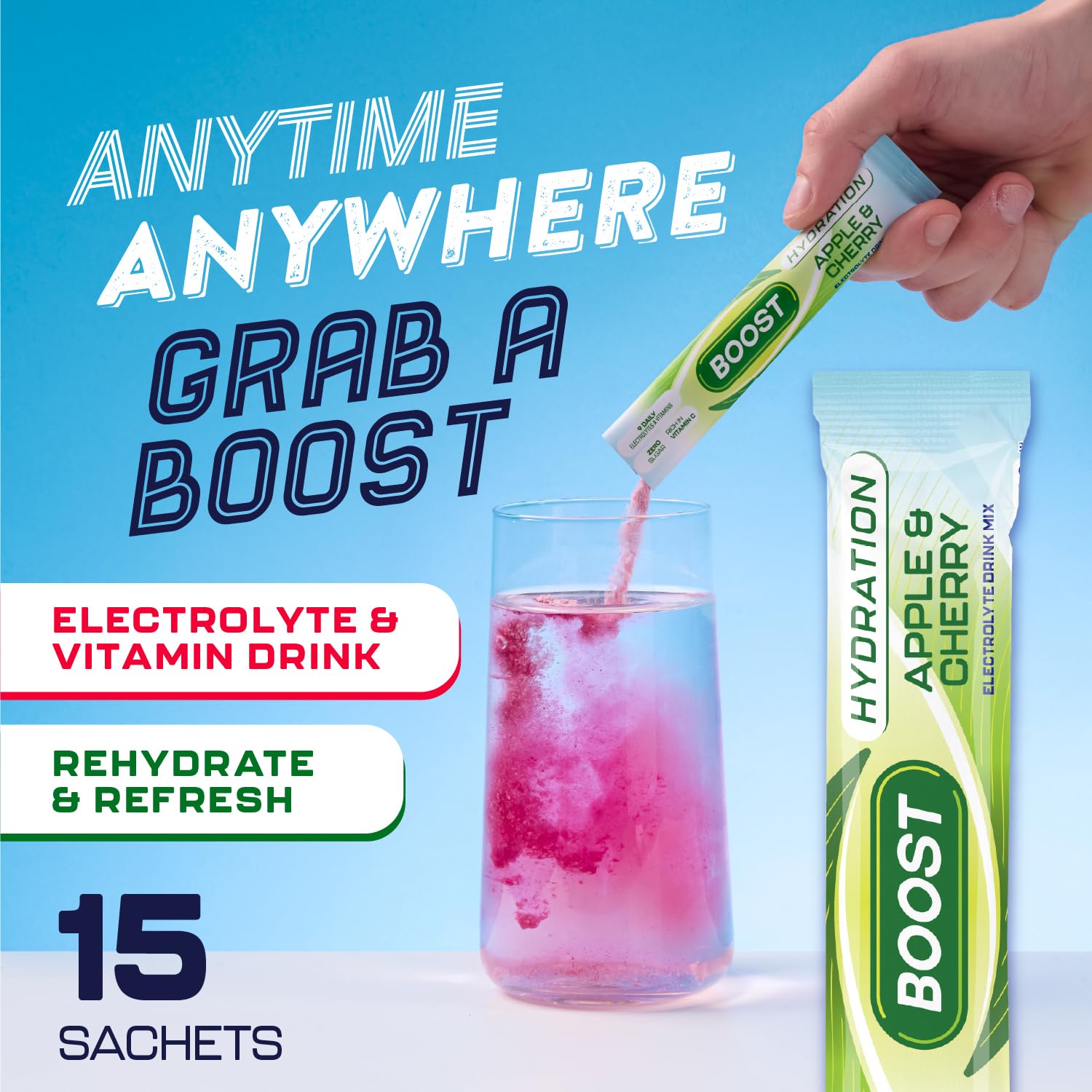 Boost Hydration Powder Mixed Flavour Assortment - Zero Sugar Electrolytes | 6 x 7g Sachets