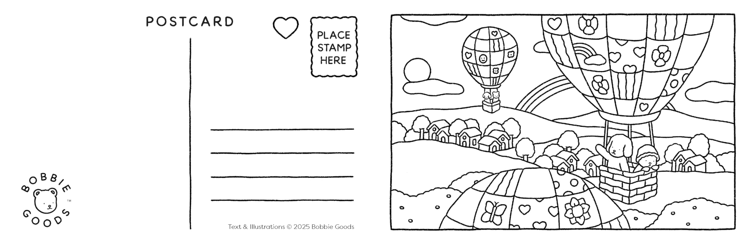 Walter Foster Publishing Bobbie Goods Postcard Coloring Book - 20 Detachable Postcards | 35 Stickers 5