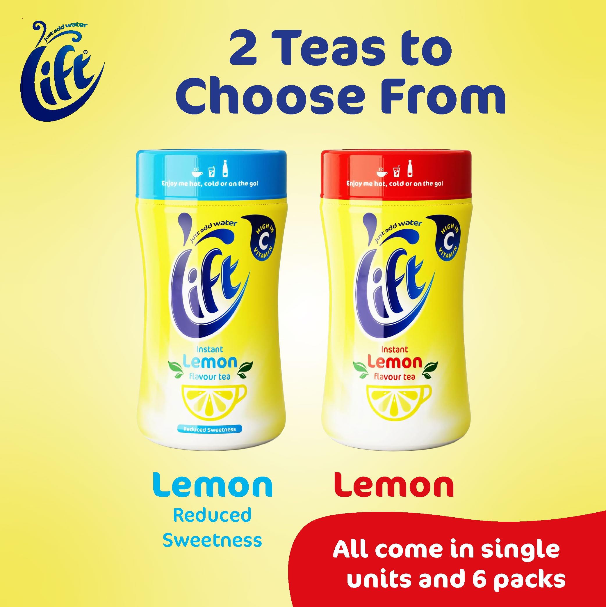 Lift - Instant Lemon Flavoured Tea 6 x 165g Jars 3