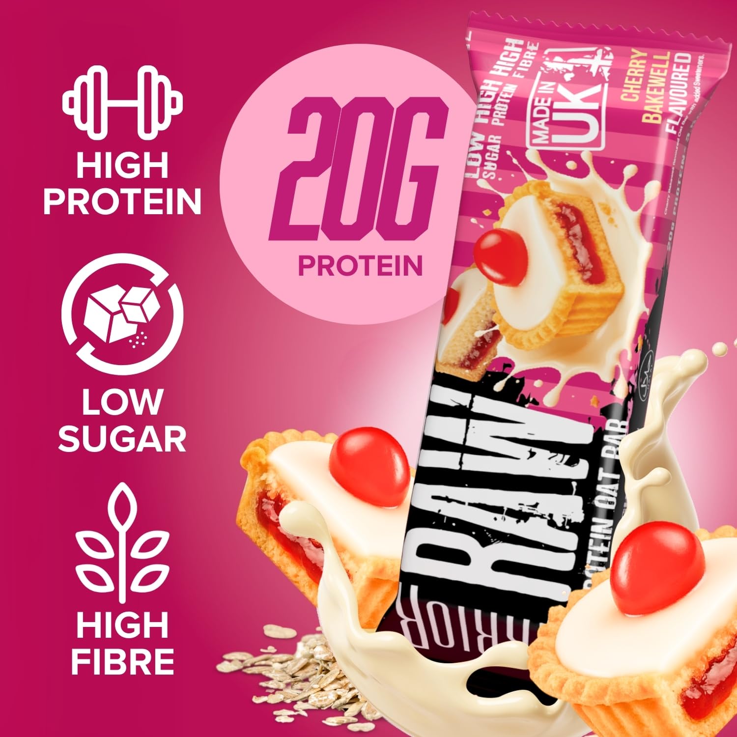 Warrior Raw Protein Bars – 12 x 75g Oat Flapjacks – High Protein, Low Sugar, High Fibre 4