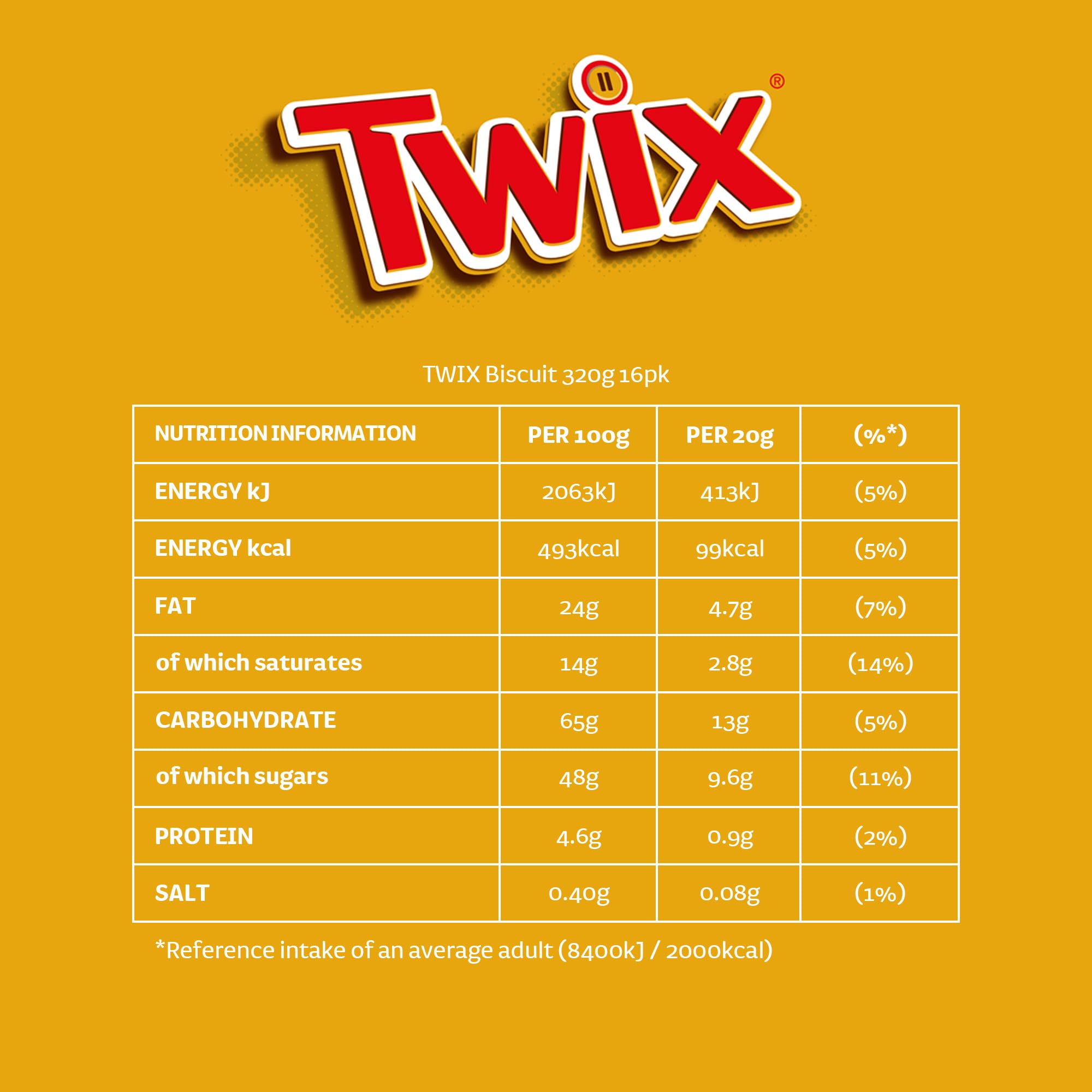 Twix Caramel Chocolate Fingers Biscuit Snack Bars Multipack 16x20g 4