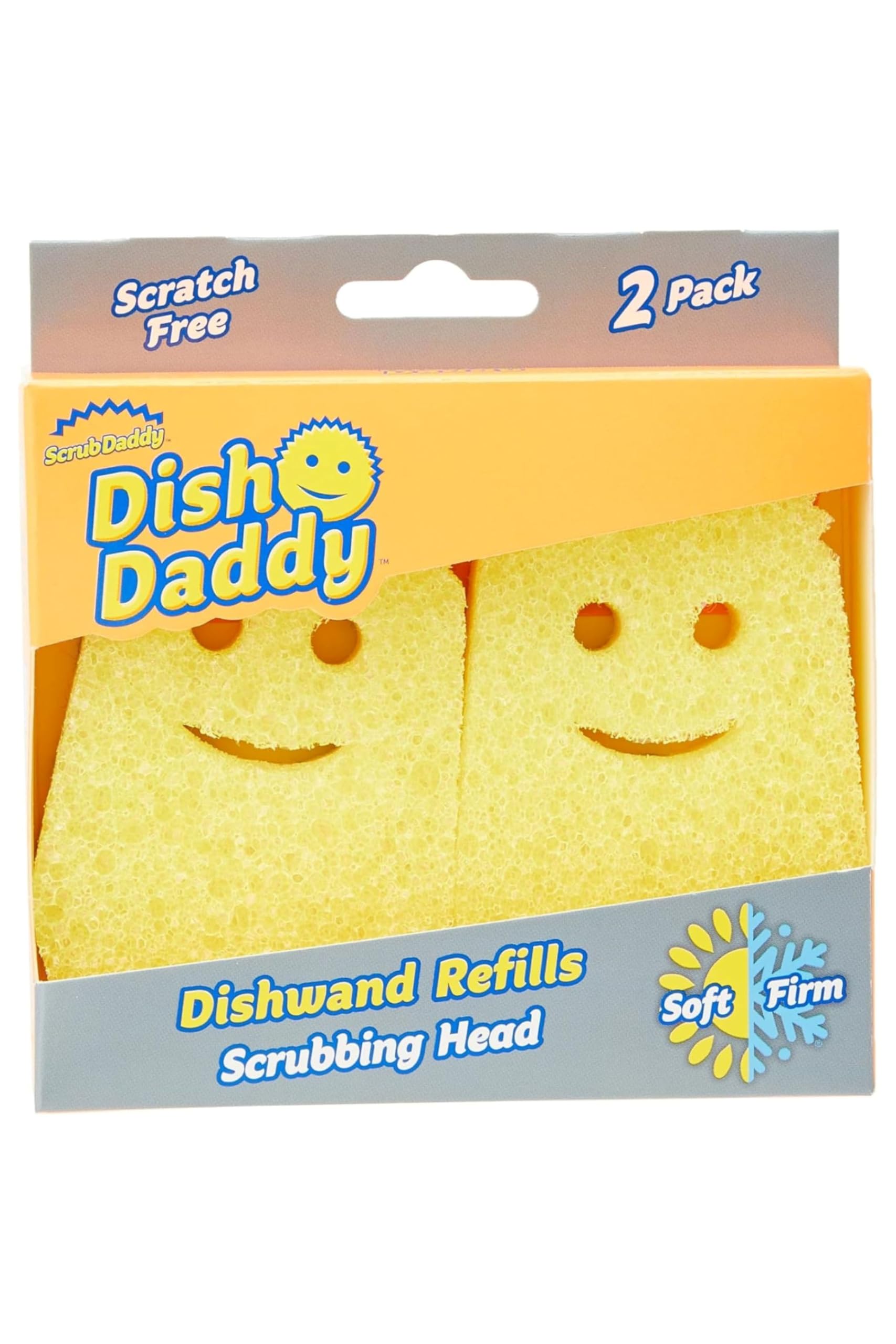 Scrub Daddy Dish Wand Replacement Heads - 2 Pack | Soap Dispensing Compatibility | Fast-Drying