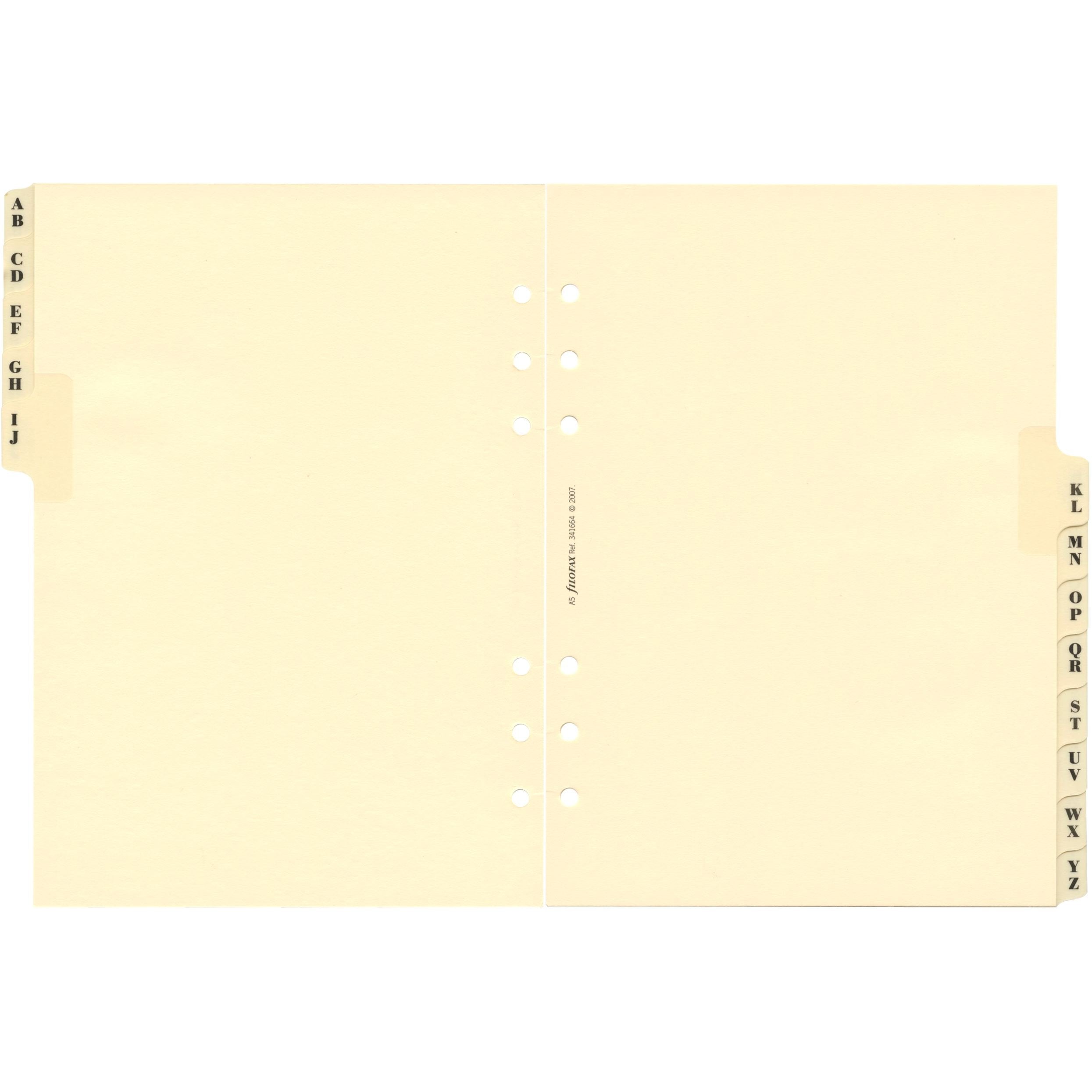 Filofax A-Z Index Refill Insert | A5 Size | Cream Paper | Reinforced Tabs 2