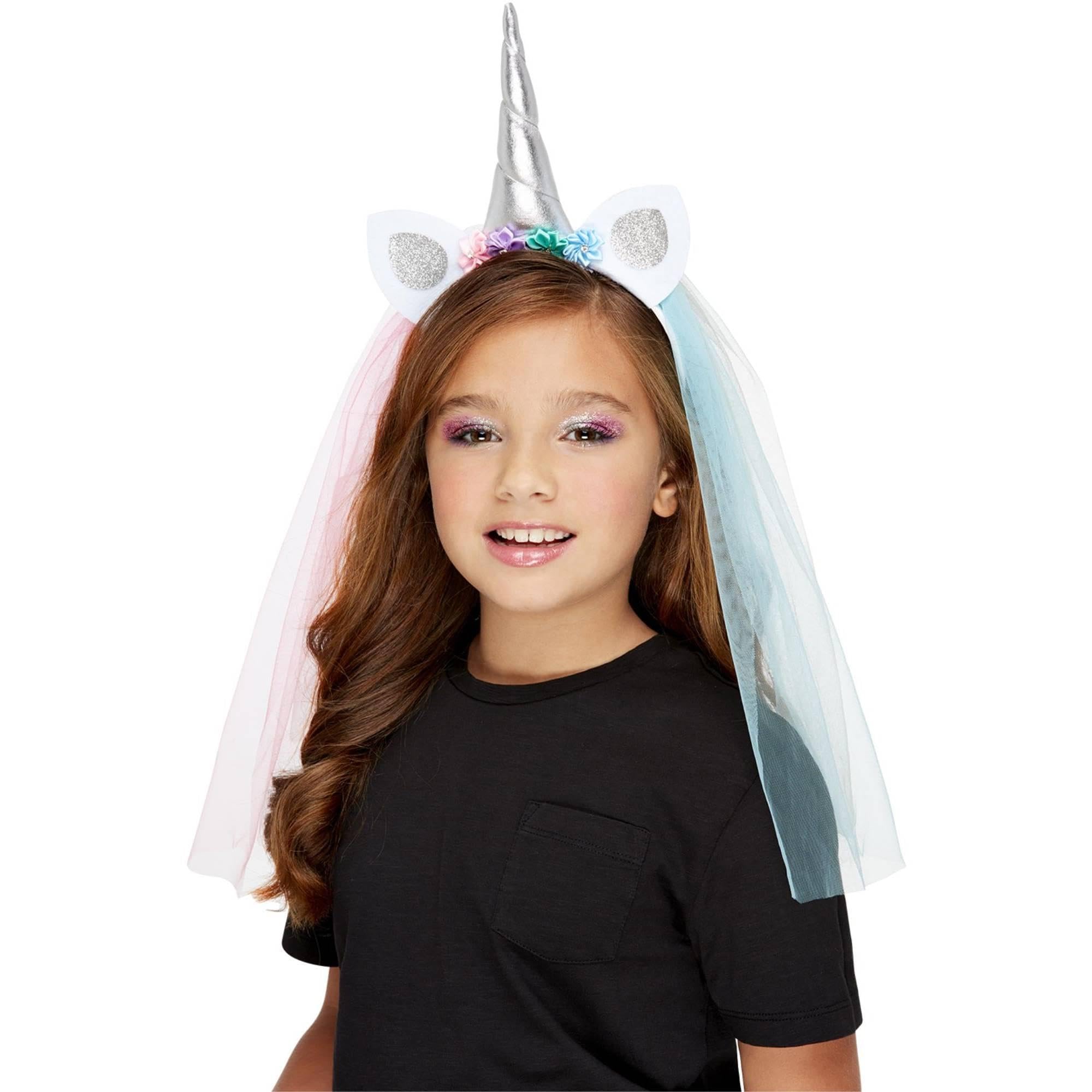 Smiffys Unicorn Pastel Headband with Veil 3